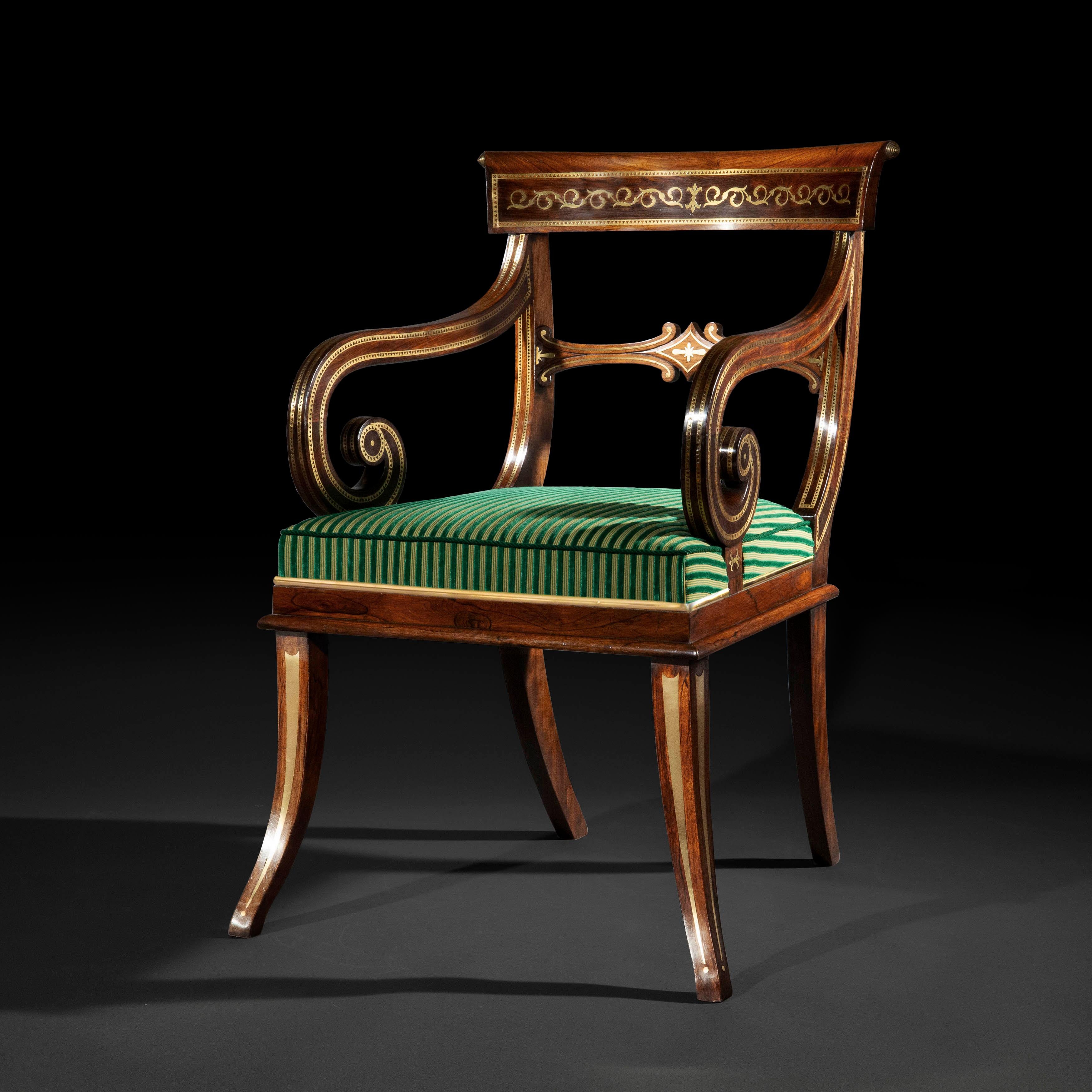 Außergewöhnlicher Regency-Sessel, George Oakley zugeschrieben im Angebot 1