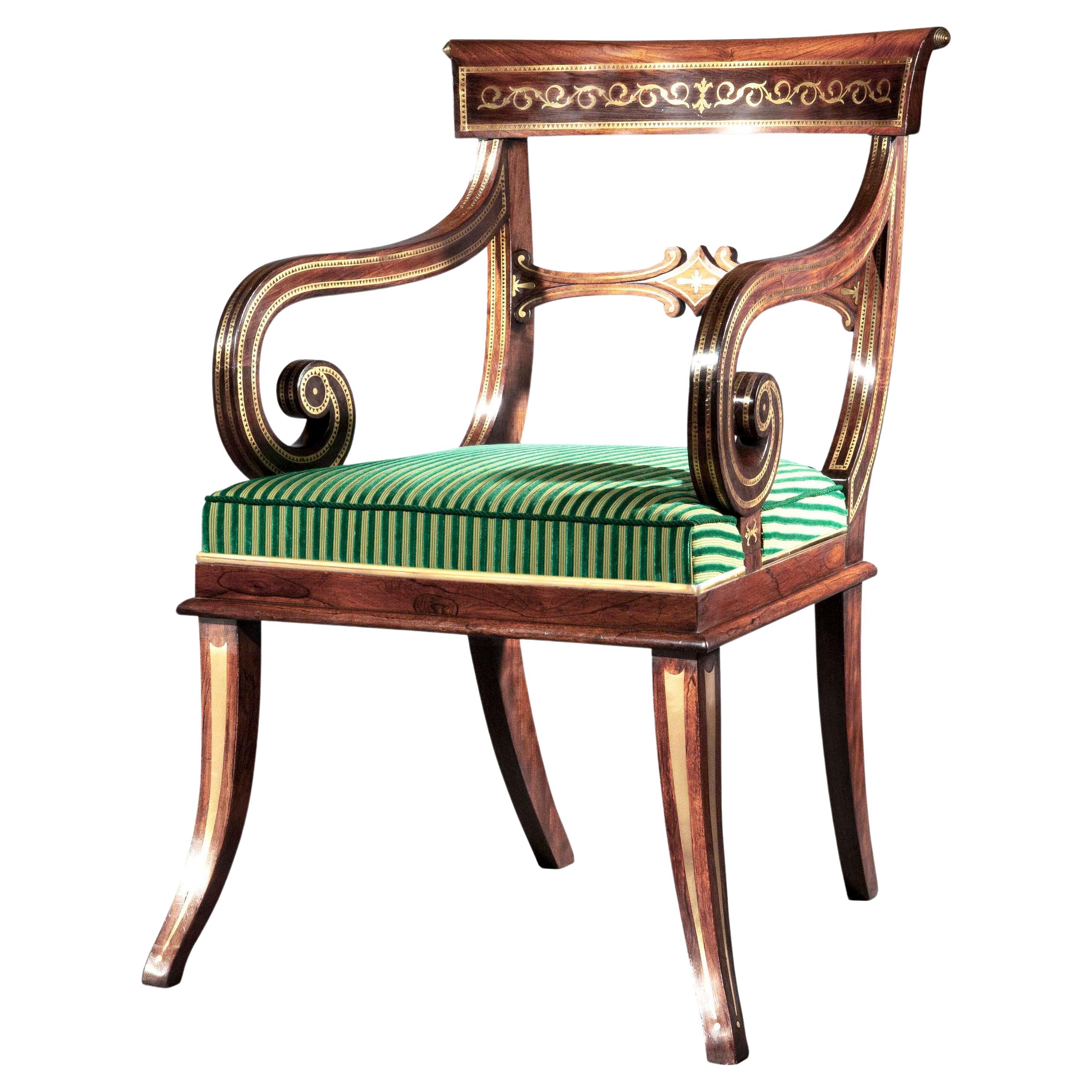 Außergewöhnlicher Regency-Sessel, George Oakley zugeschrieben im Angebot