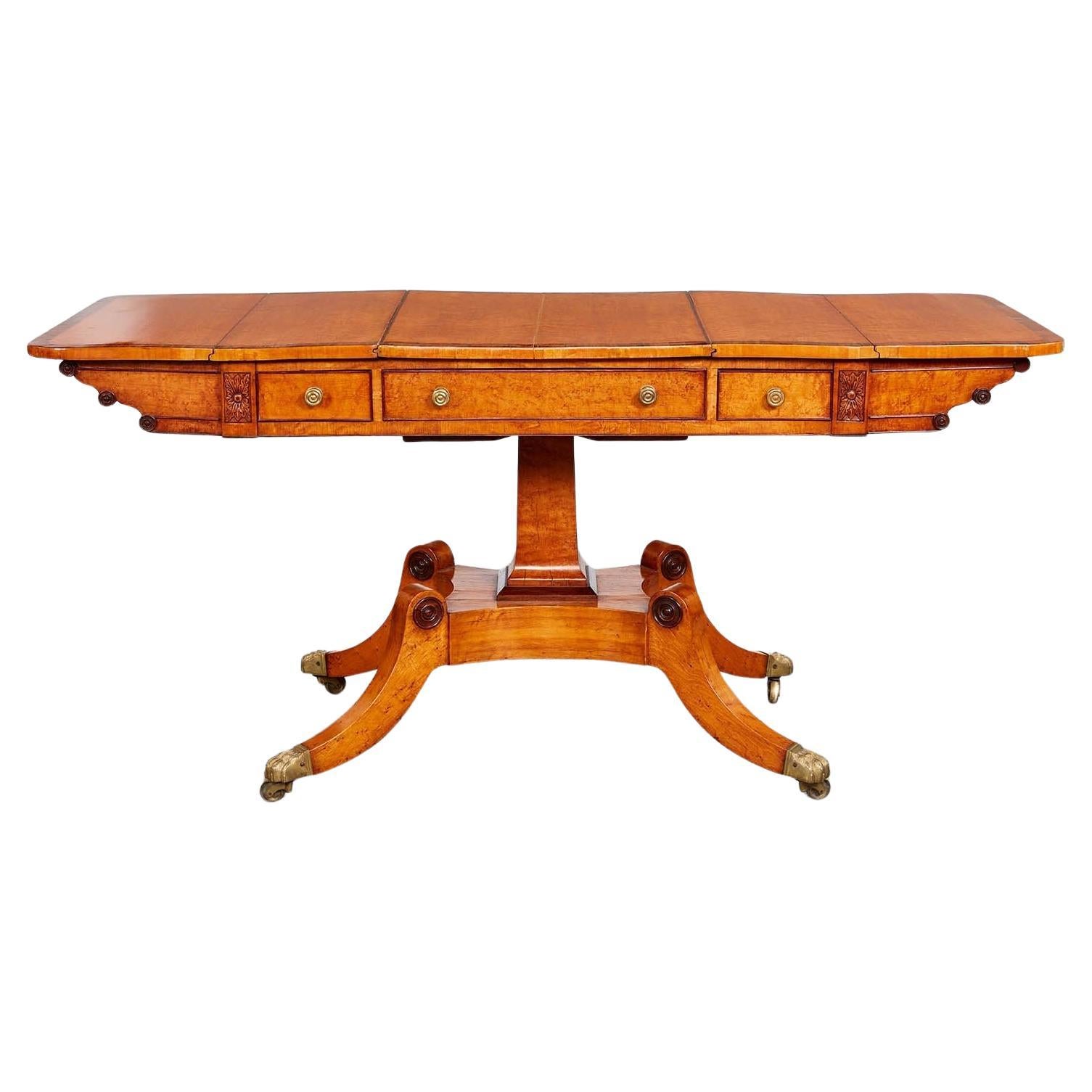 Exceptional Regency Bird's Eye Maple Games Table