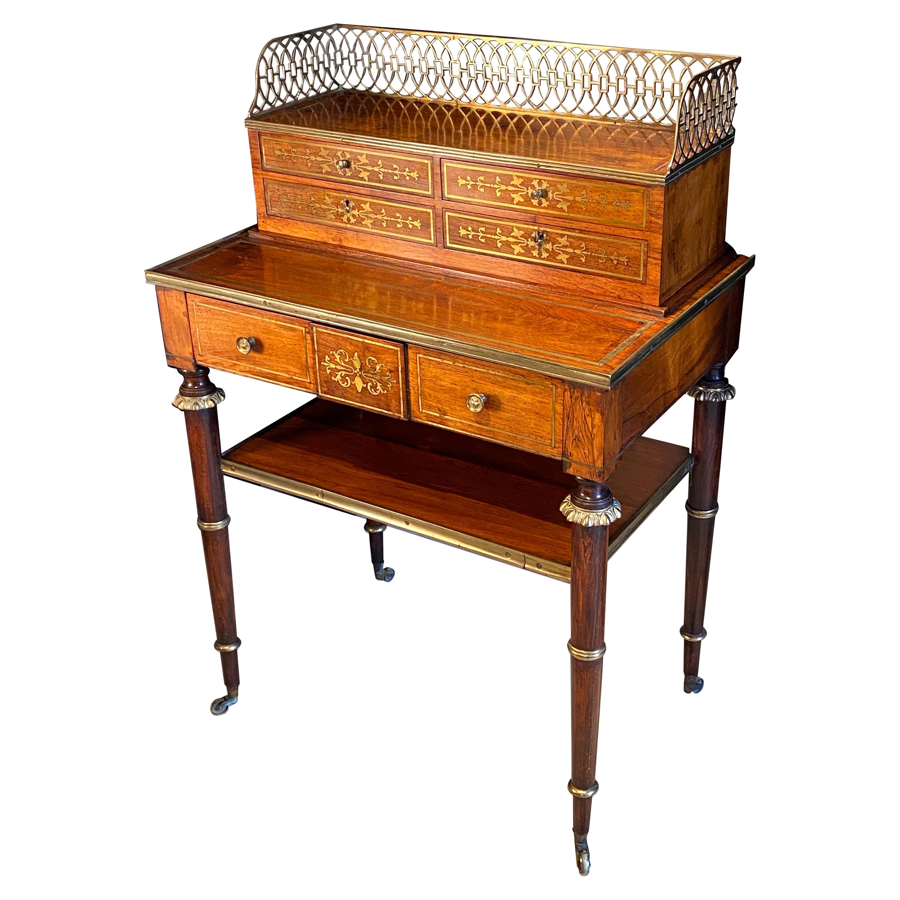 Exceptional Regency Bonheur Du Jour Attributed to John Maclean For Sale