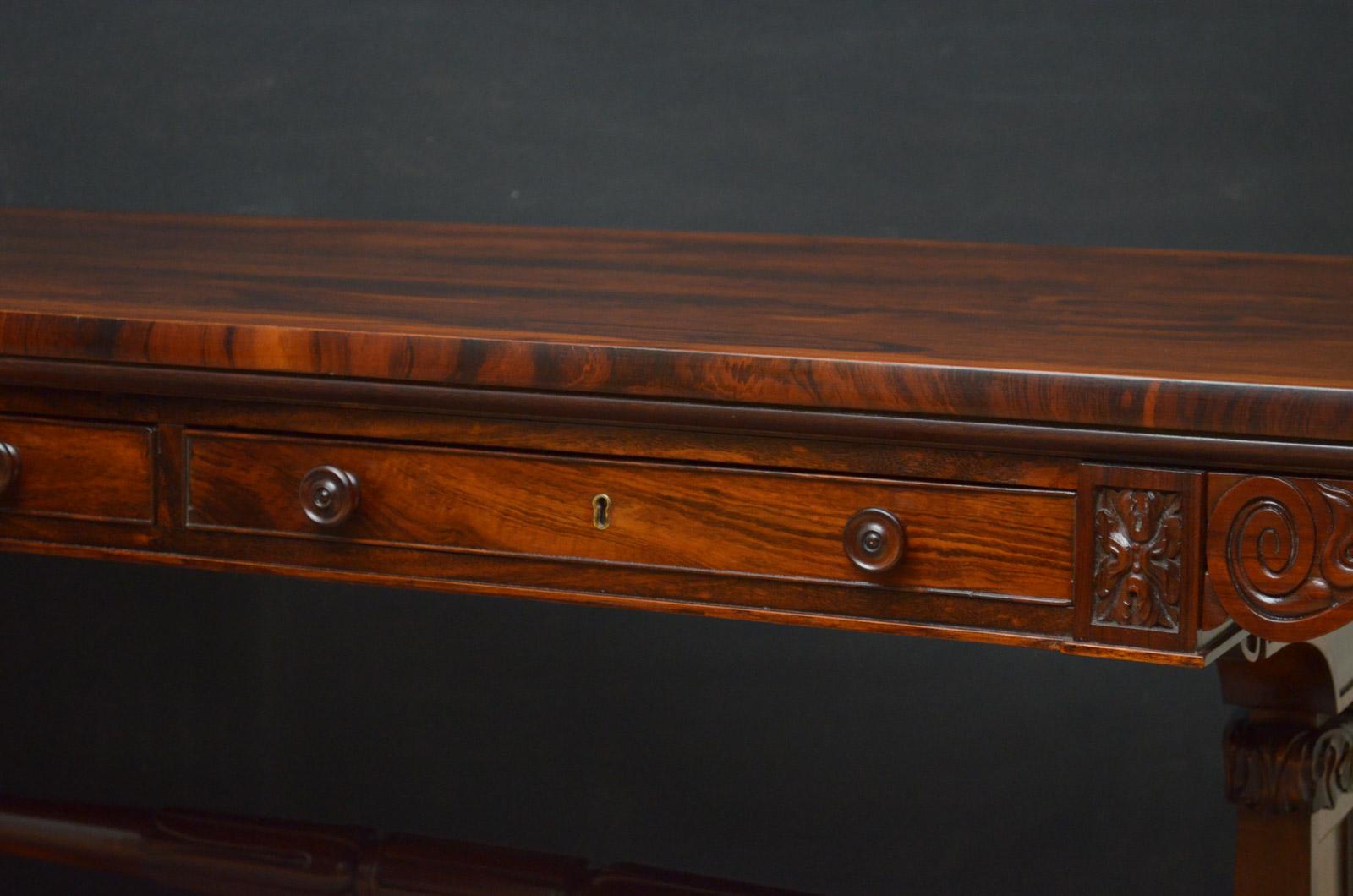 Exceptional Regency Goncalo Alves Library Table in the Manner of Gillows In Good Condition In Whaley Bridge, GB