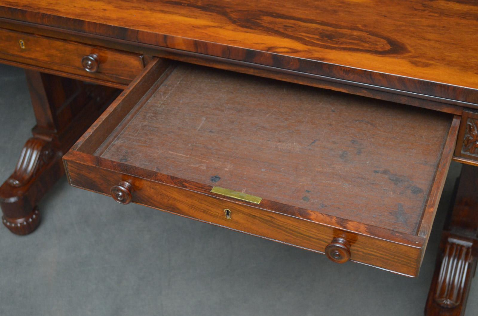 Exceptional Regency Goncalo Alves Library Table in the Manner of Gillows 2