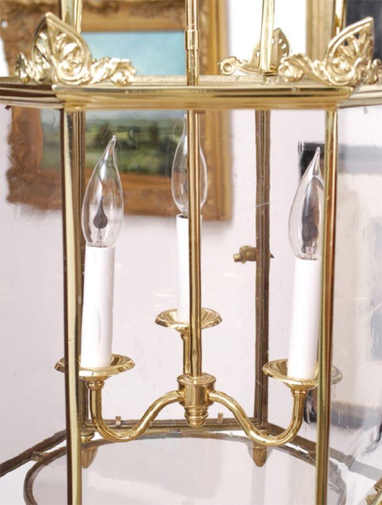 Exceptional Regency Hexagonal Brass and Glass Lantern, England, Circa: 1795 For Sale 1
