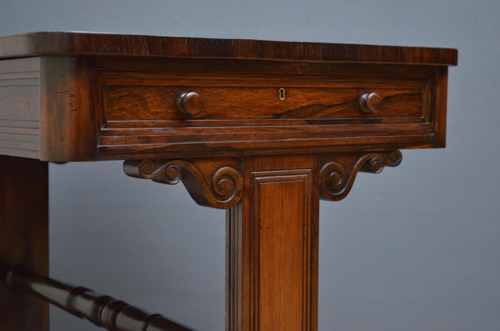 Early 19th Century Exceptional Regency Rosewood Library Table of Small Proportion For Sale