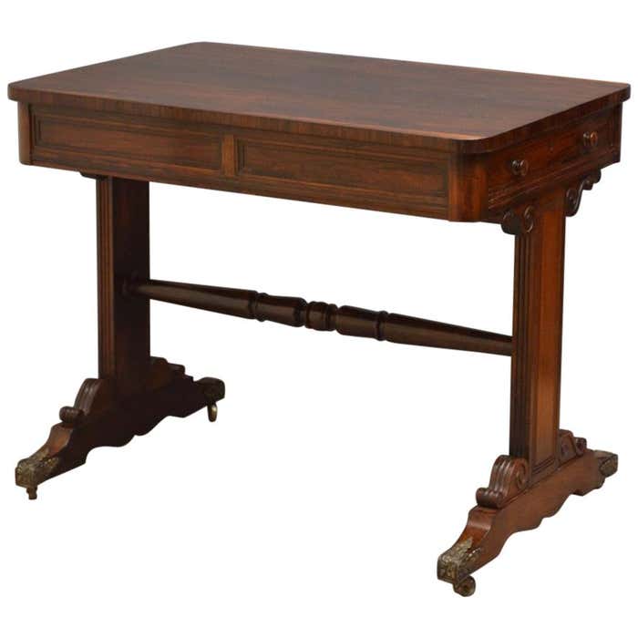 Exceptional Regency Rosewood Library Table of Small Proportion For Sale ...