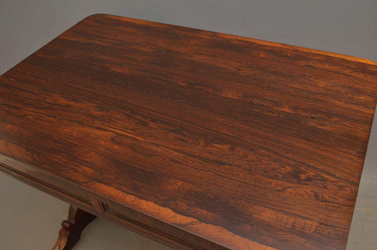 English Exceptional Regency Rosewood Library Table of Small Proportions For Sale