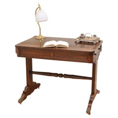 Exceptional Regency Rosewood Library Table of Small Proportions