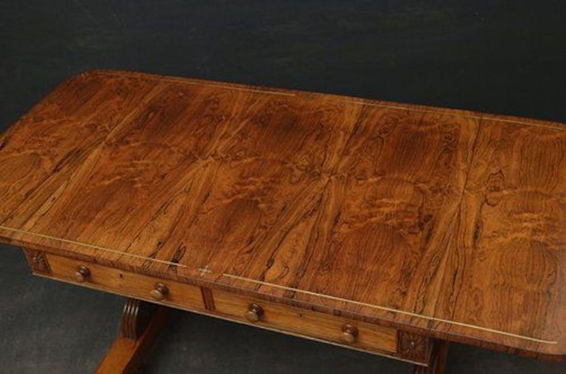 English Exceptional Regency Sofa Table in Rosewood For Sale