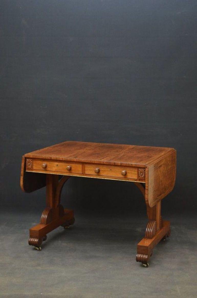 Exceptional Regency Sofa Table in Rosewood For Sale 4