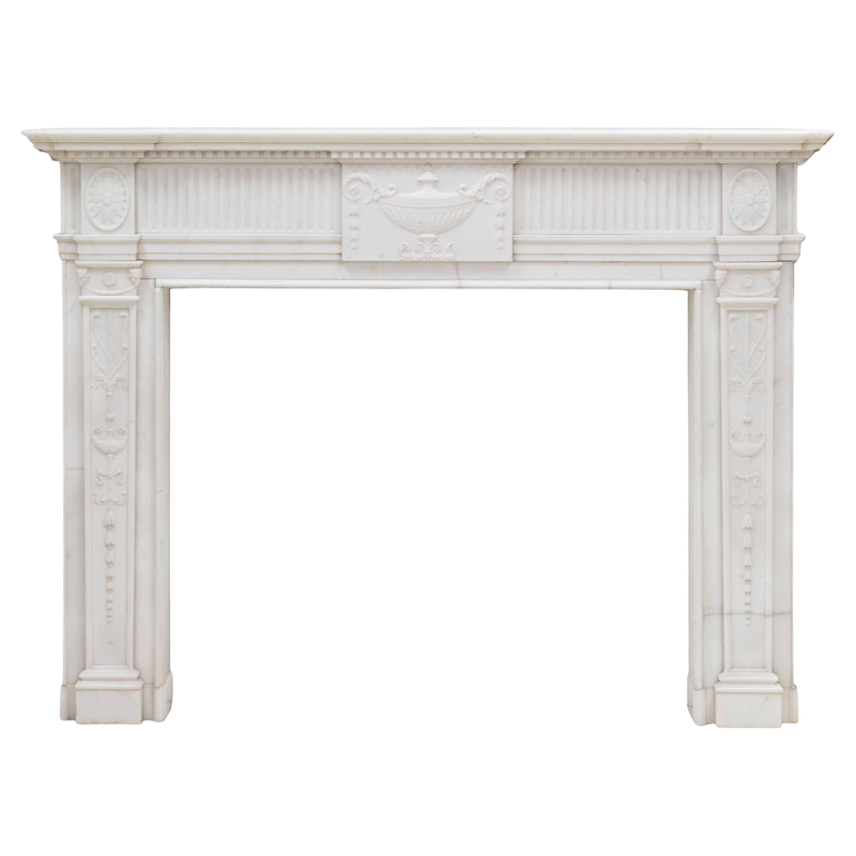 Exceptional Regency Statuary Marble Chimneypiece