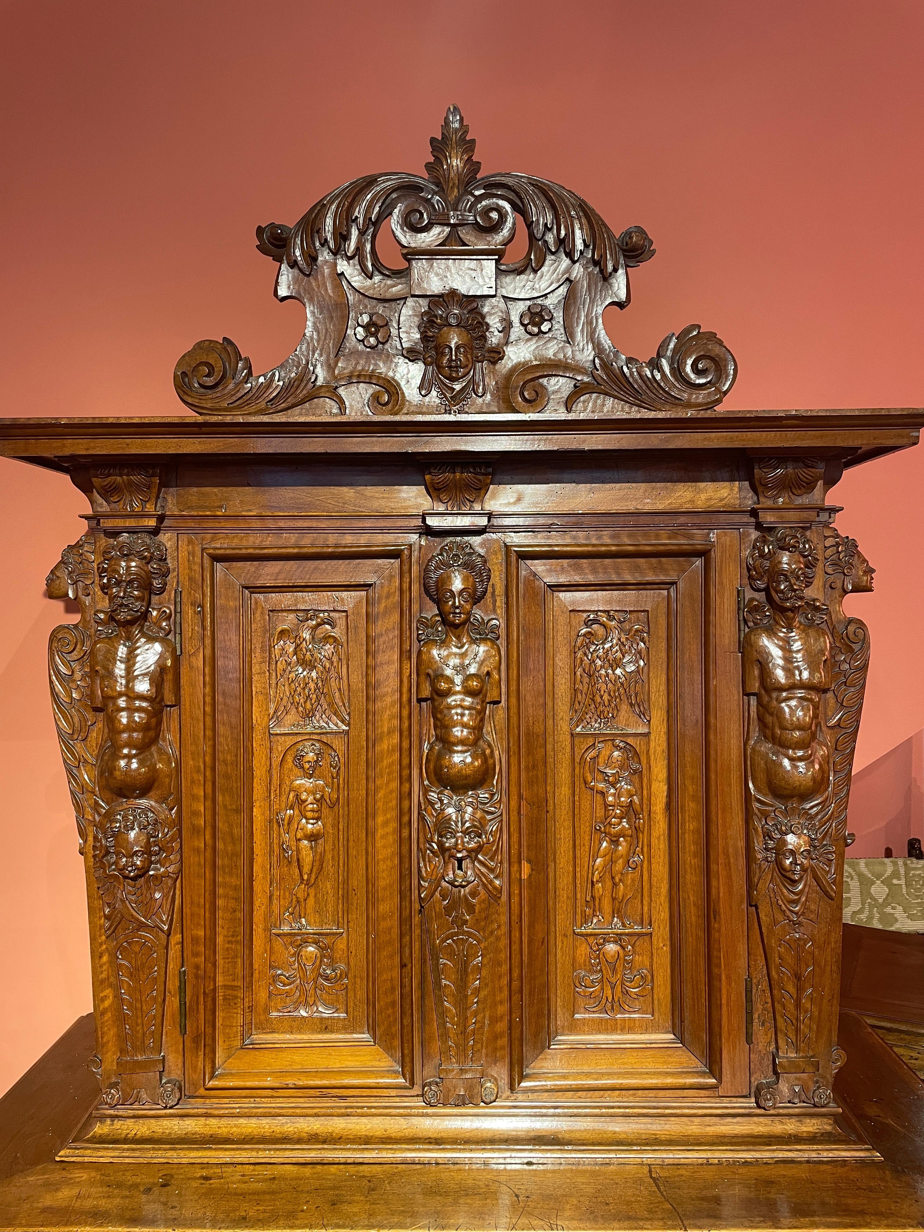 Exceptional Renaissance Cabinet of Bellifontaine Inspiration For Sale 2