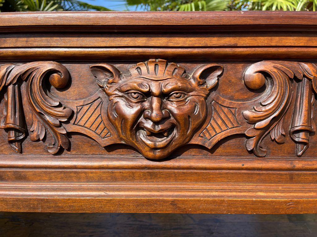 Exceptional Renaissance Style Carved Walnut Bed For Sale 13