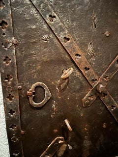 Exceptional Renaissance Wrought Iron Wall Safe Door from a Medieval Castle