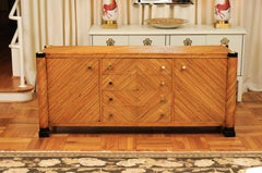 Exceptional Restored Neoclassical Style Commode in Bamboo and Brass, circa 1975