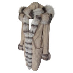 Exceptional Reversible Sable Mink Fur Coat with Hood Sylvie Schimmel Paris