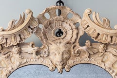 Exceptional Rococo Carved Giltwood Pier Mirror with Central Goat Mask, c.1740