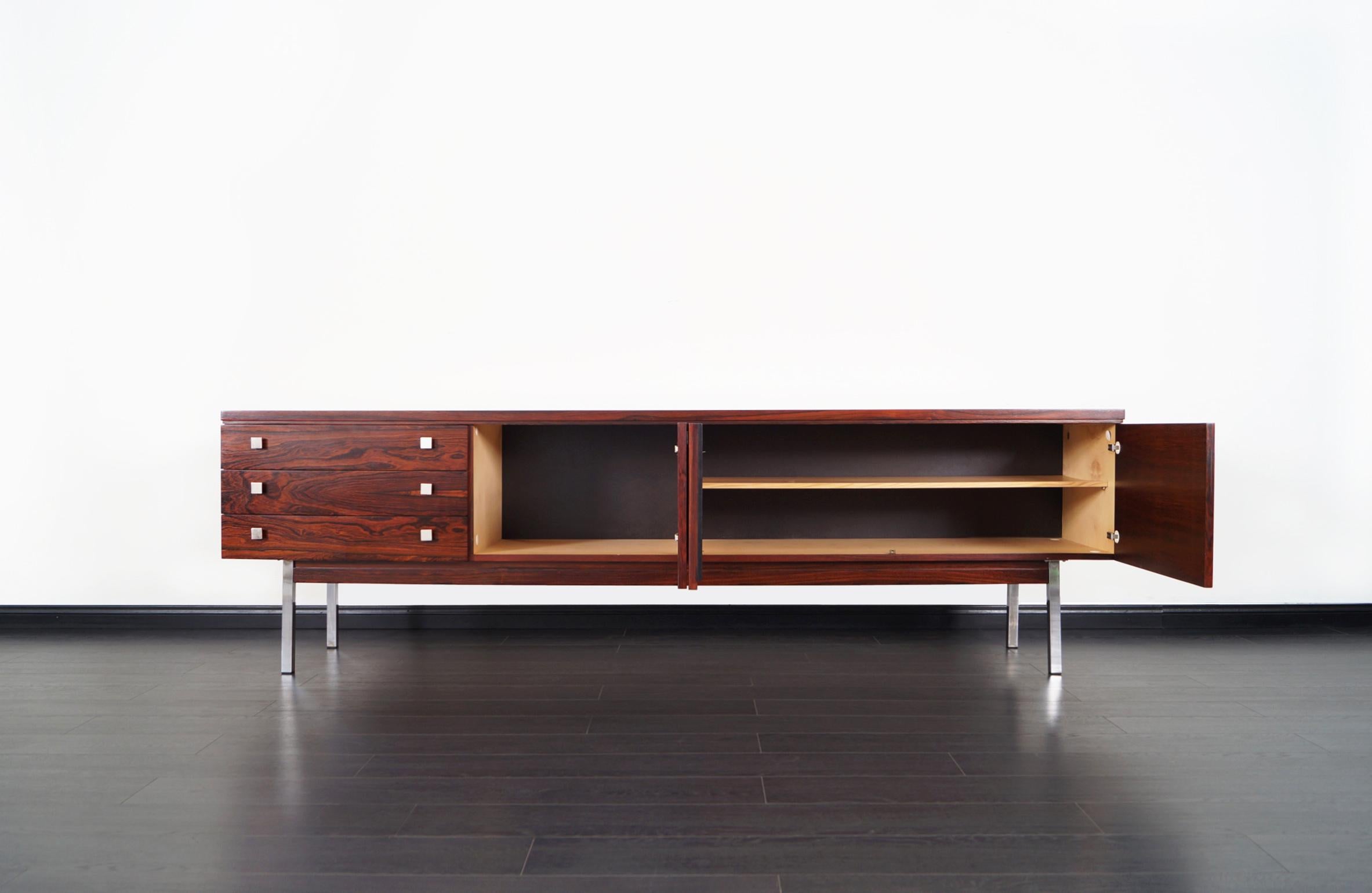 Exceptional Rosewood Credenza Attributed to Dieter Waeckerlin In Excellent Condition In North Hollywood, CA