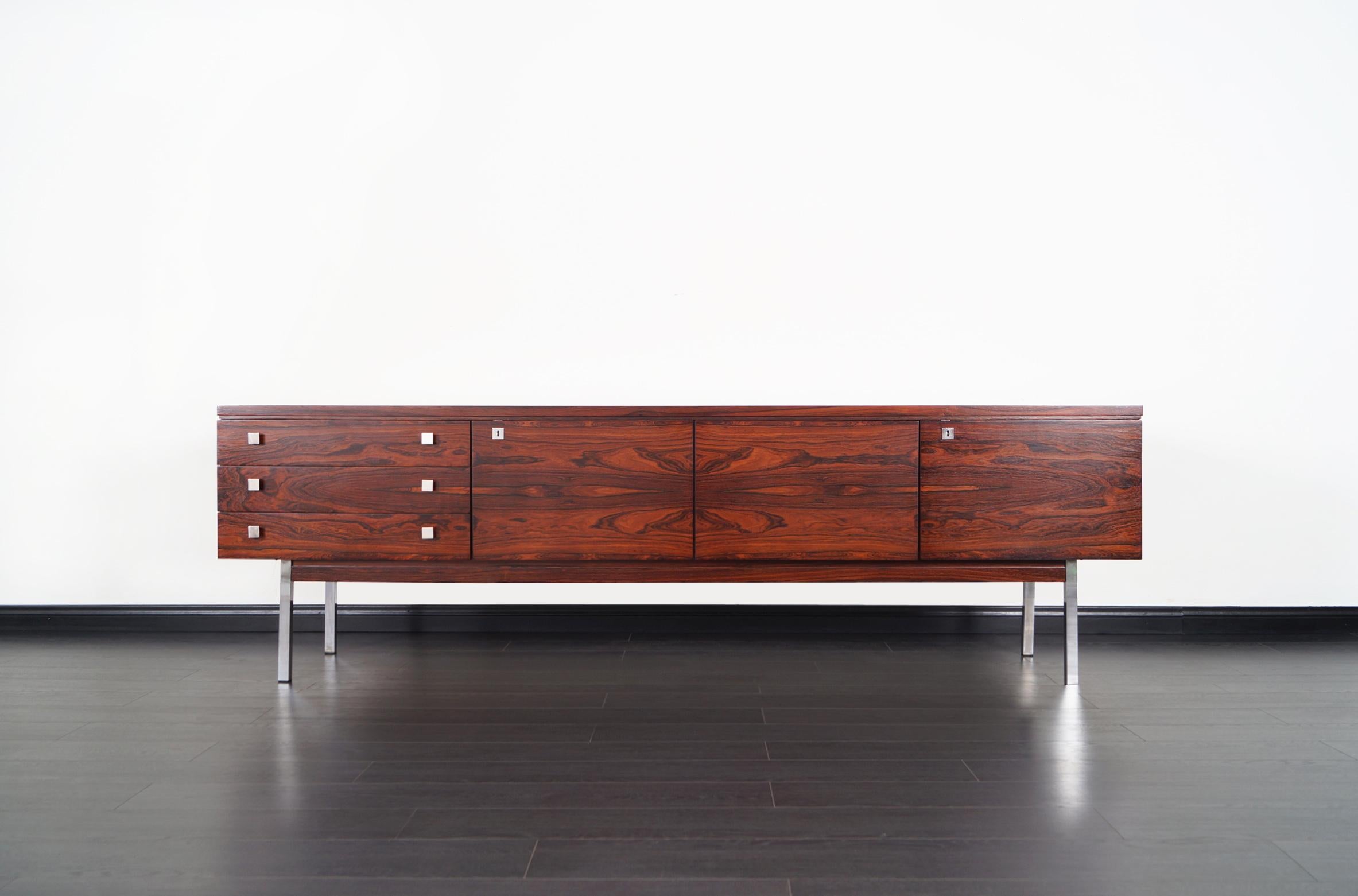 Mid-20th Century Exceptional Rosewood Credenza Attributed to Dieter Waeckerlin