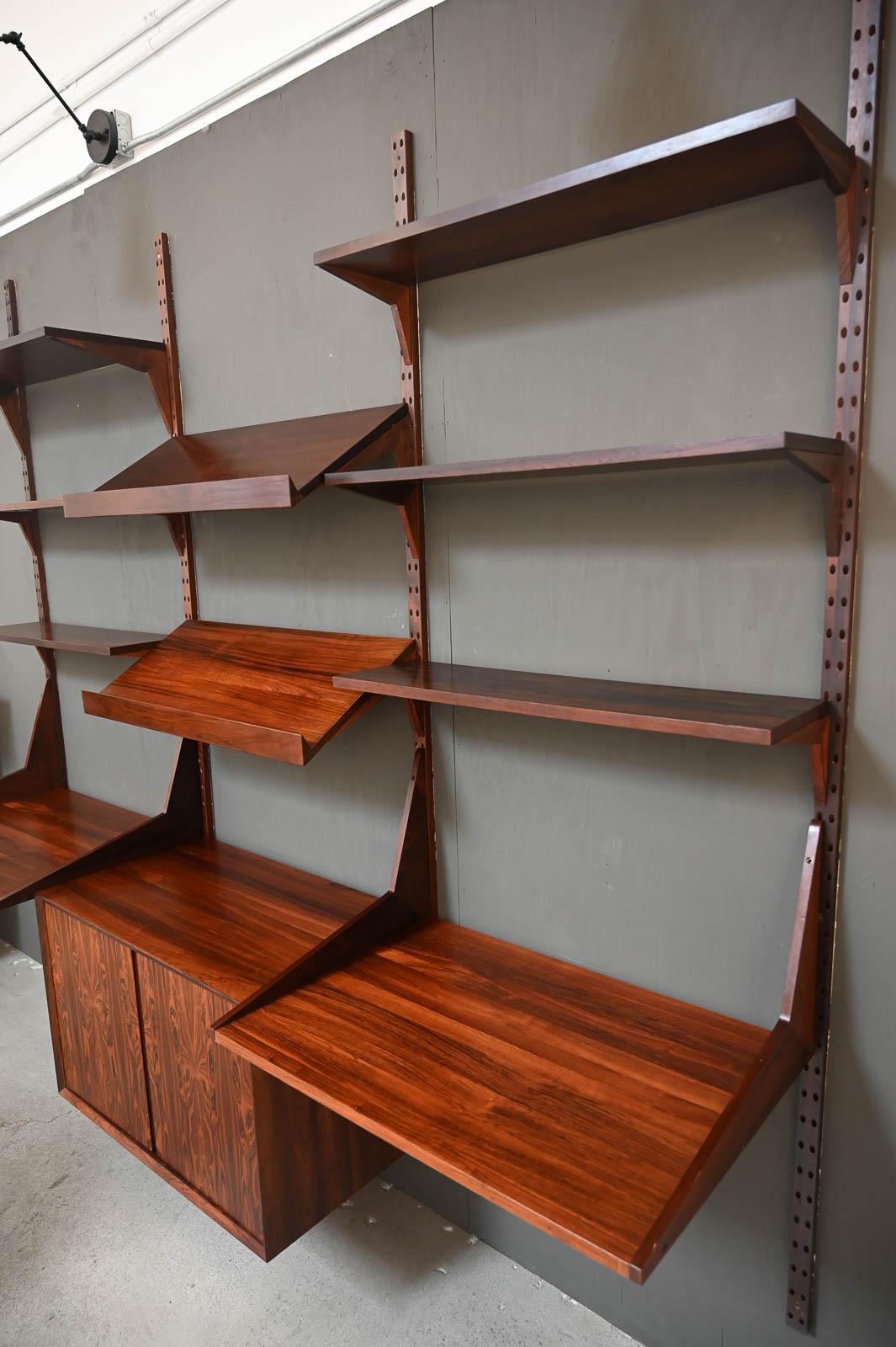 Exceptional Rosewood Wall Unit by Poul Cadovius, ca. 1965 For Sale 5