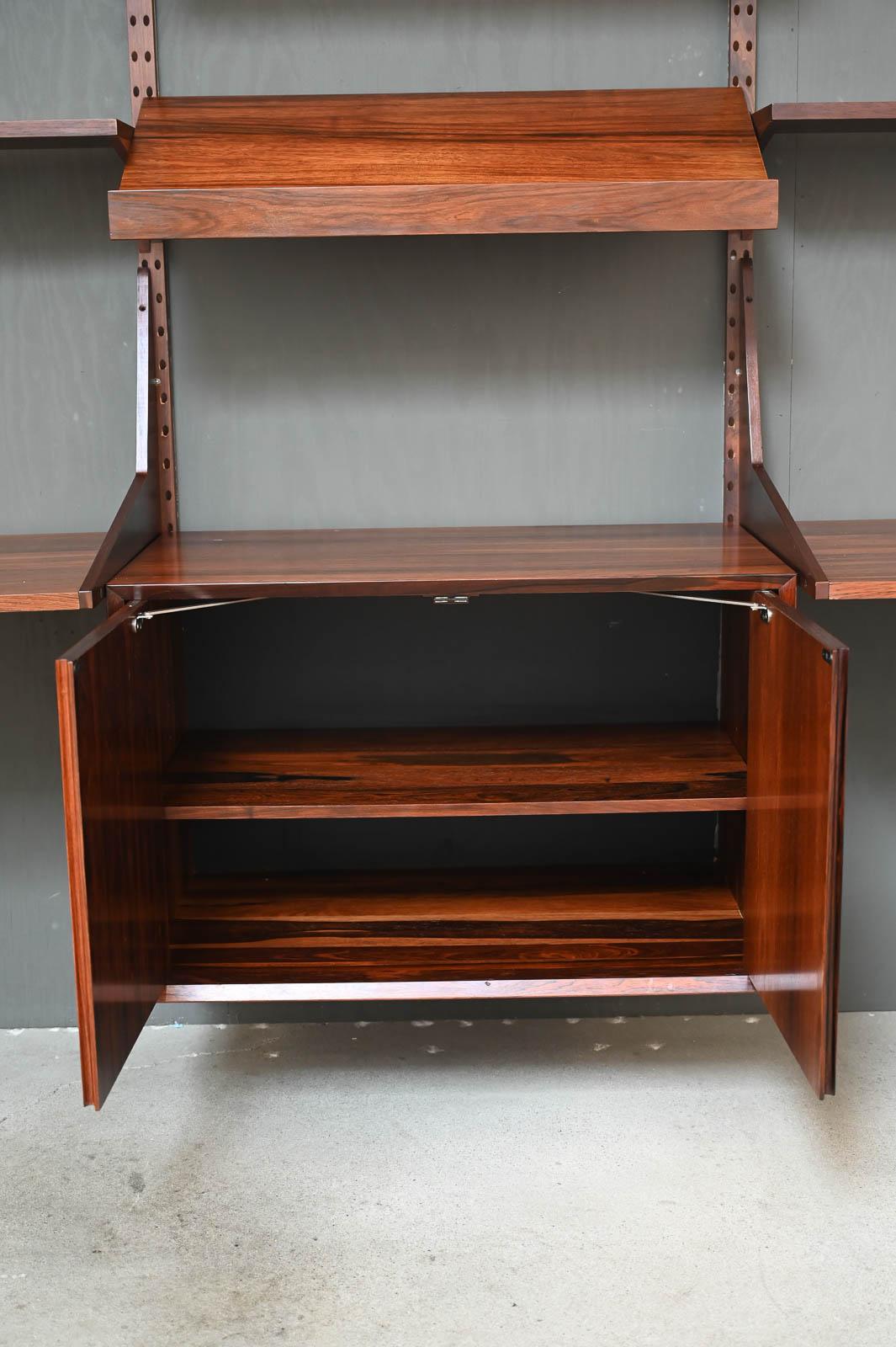Exceptional Rosewood Wall Unit by Poul Cadovius, ca. 1965 For Sale 7
