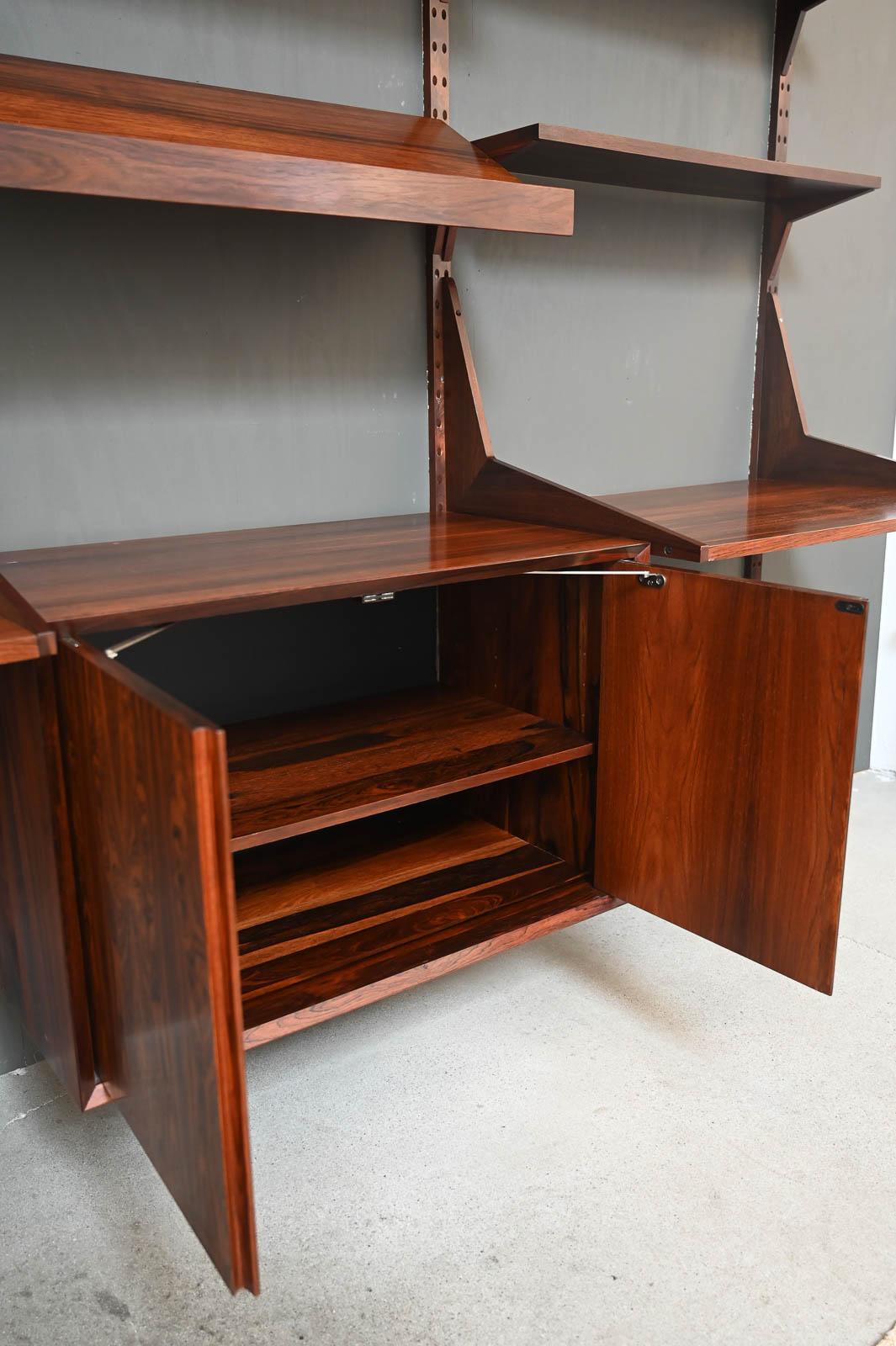 Exceptional Rosewood Wall Unit by Poul Cadovius, ca. 1965 For Sale 8