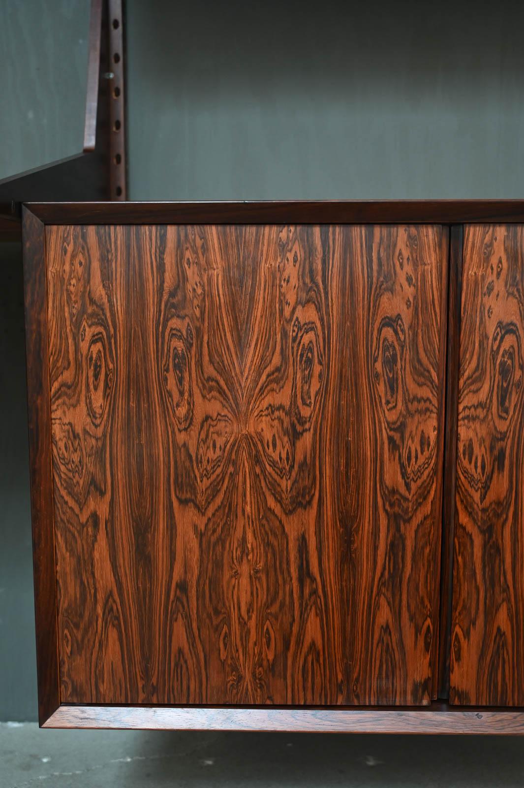 Exceptional Rosewood Wall Unit by Poul Cadovius, ca. 1965 For Sale 9