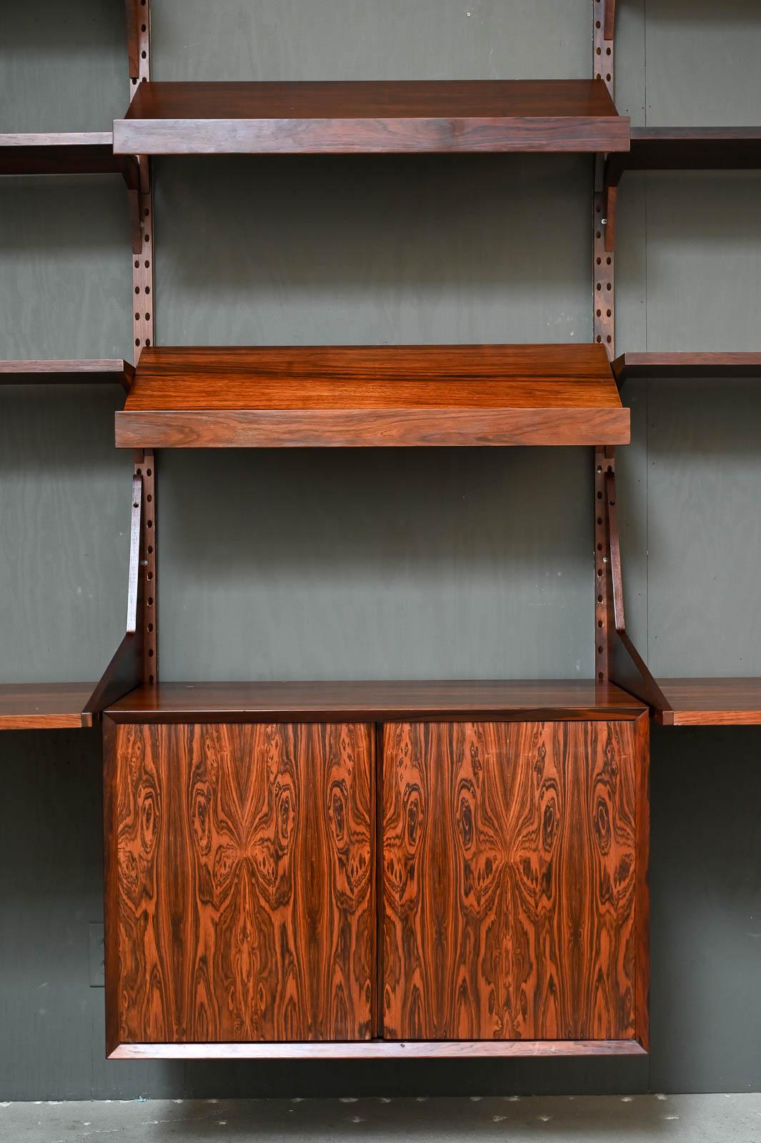Mid-20th Century Exceptional Rosewood Wall Unit by Poul Cadovius, ca. 1965 For Sale