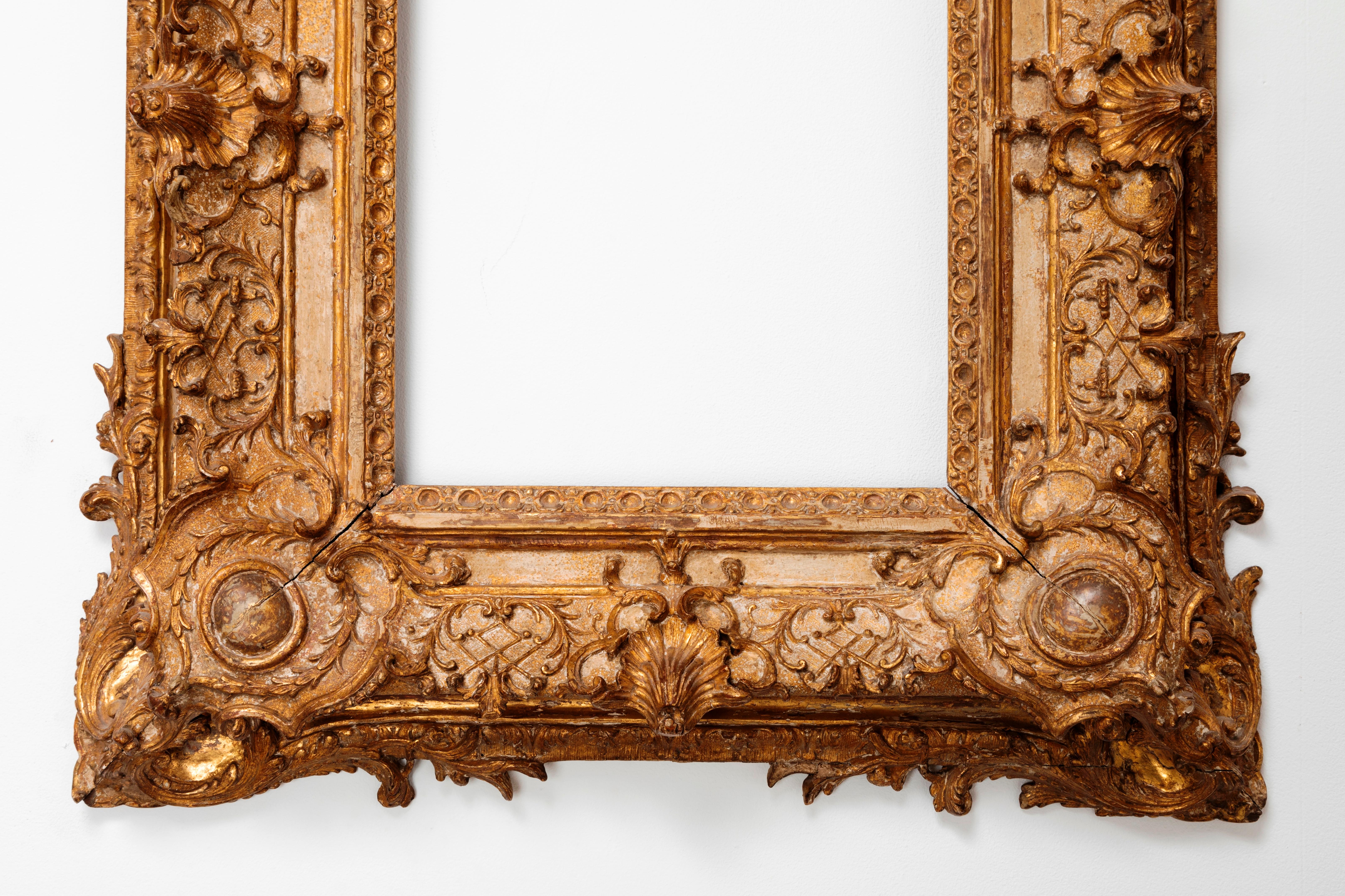 Régence Exceptional Royal Quality French Regence Frame, Mirror, France, 1720s For Sale