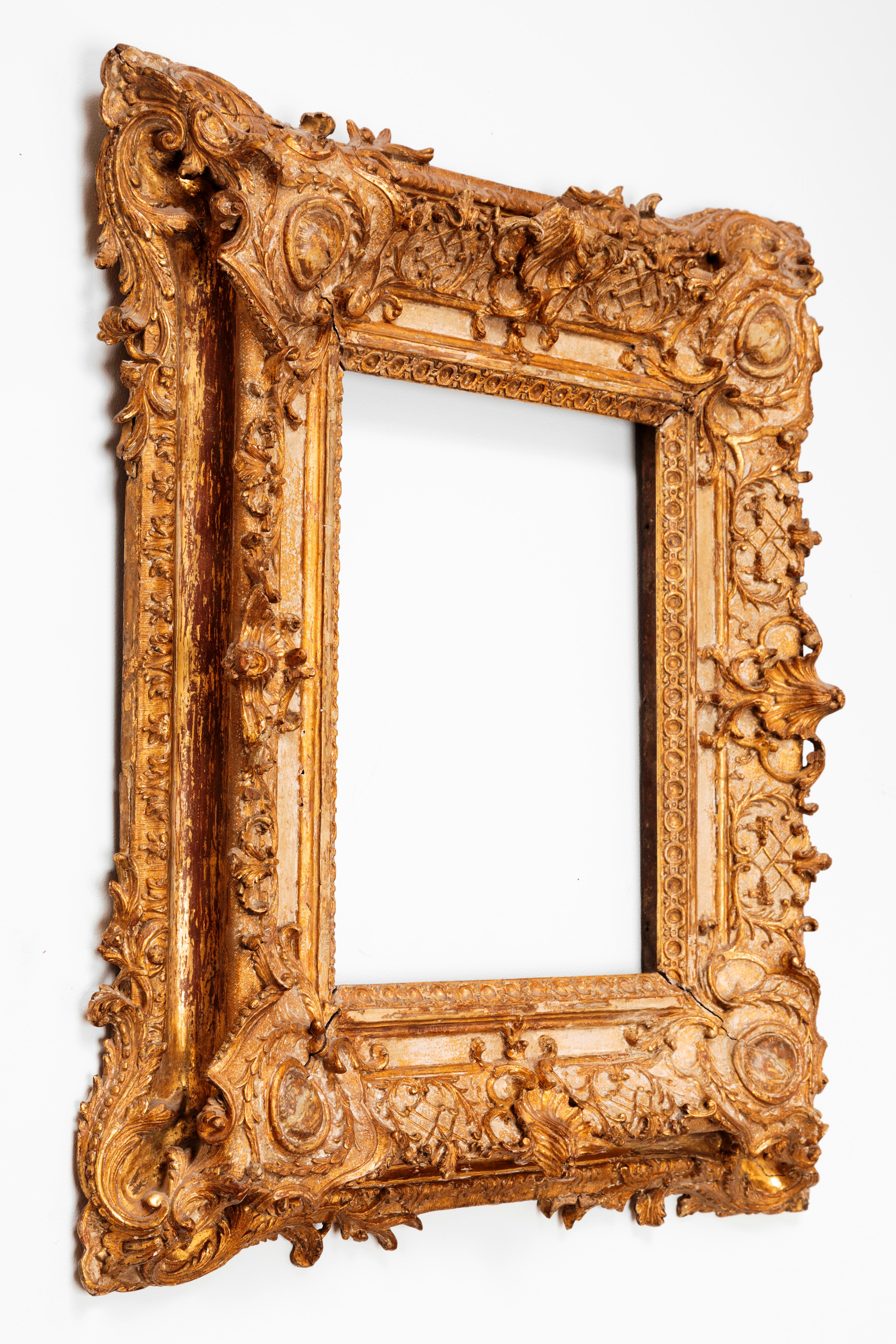 Exceptional Royal quality French Regence frame mounted as mirror, France, 1720s
carved giltwood
Some of the most extraordinary carving and gilding ever seen on a frame.
Illustrated in the catalogue of the exhibition 