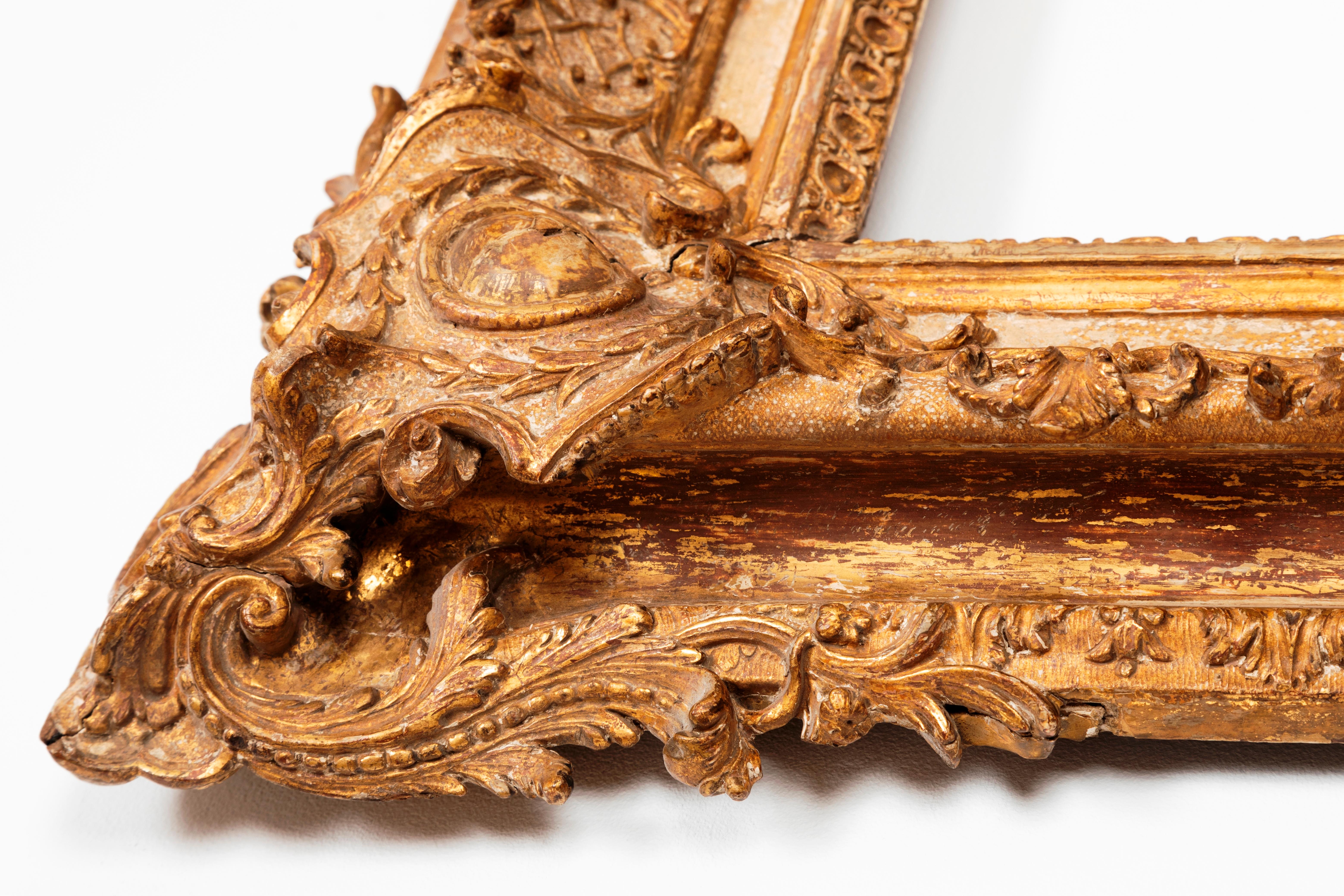 Exceptional Royal Quality French Regence Frame, Mirror, France, 1720s In Good Condition For Sale In Saint-Ouen, FR