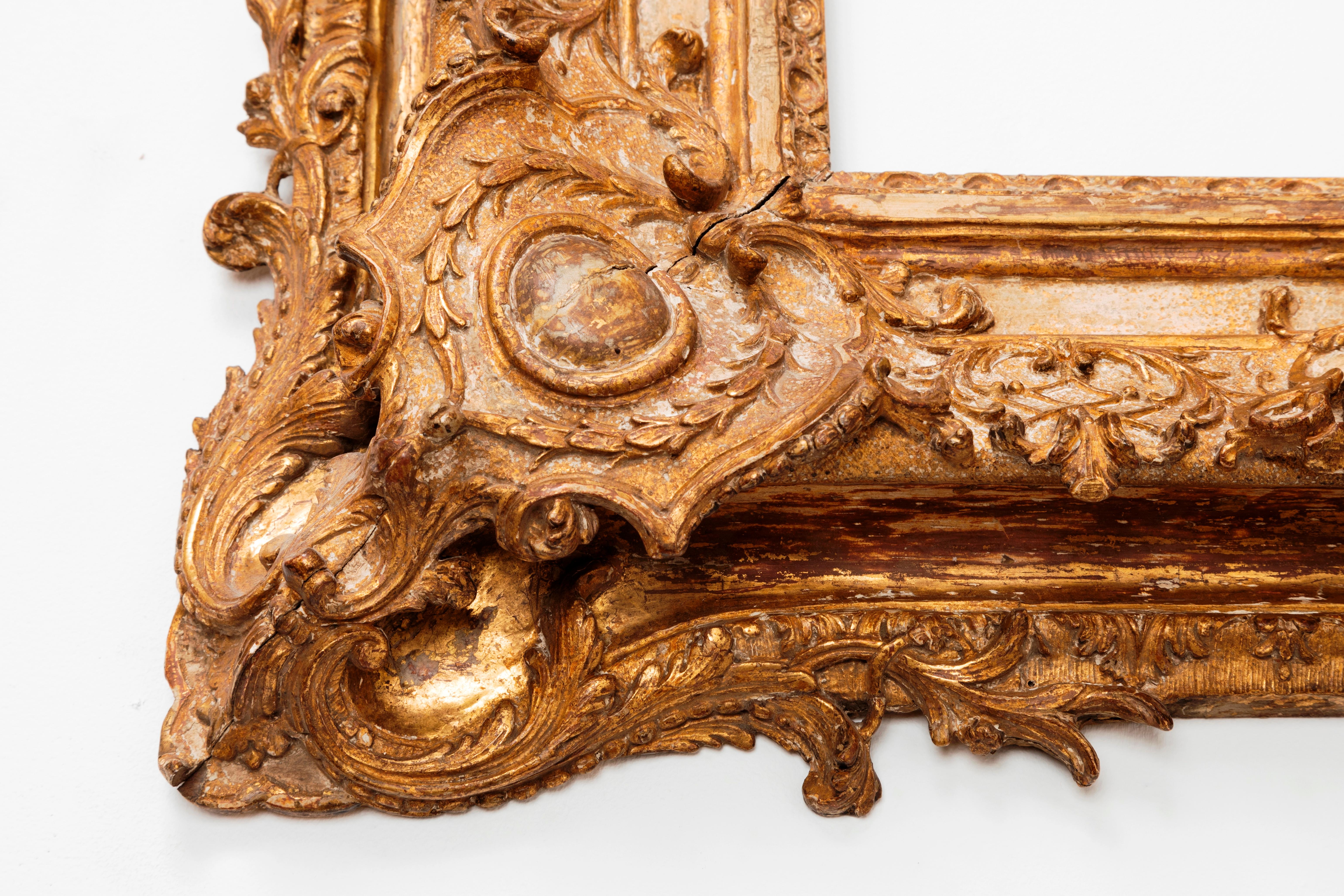 Exceptional Royal Quality French Regence Frame, Mirror, France, 1720s For Sale 7