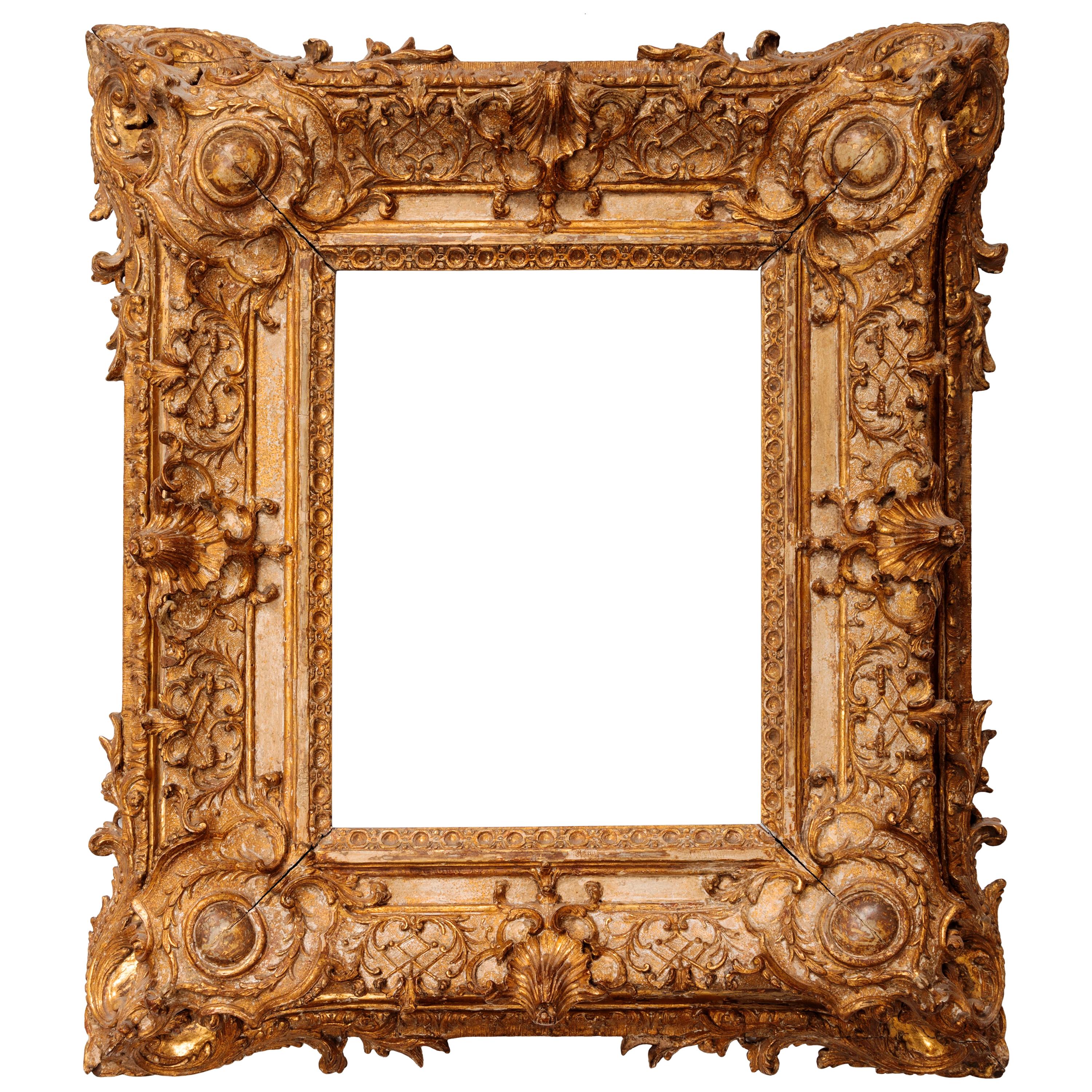 Exceptional Royal Quality French Regence Frame, Mirror, France, 1720s For Sale