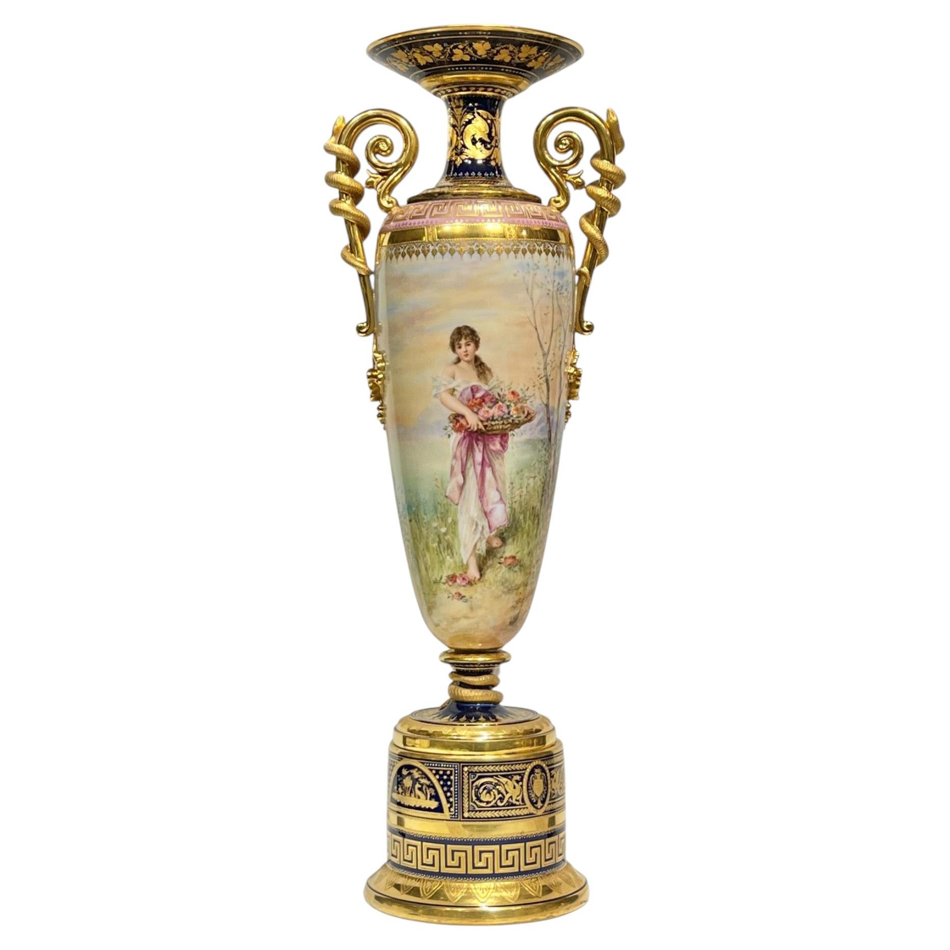 Exceptional Royal Vienna Porcelain Vase For Sale