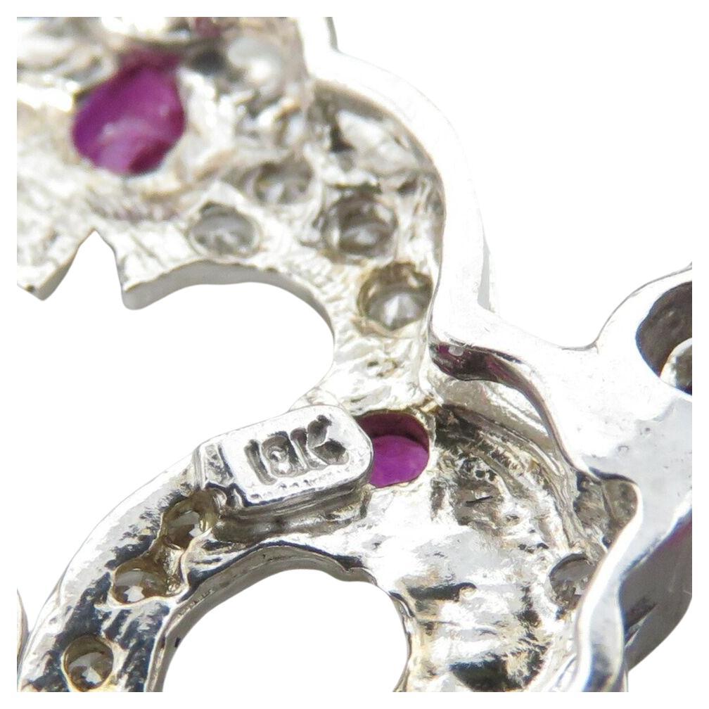 Contemporary Exceptional ruby diamond chandelier earrings For Sale