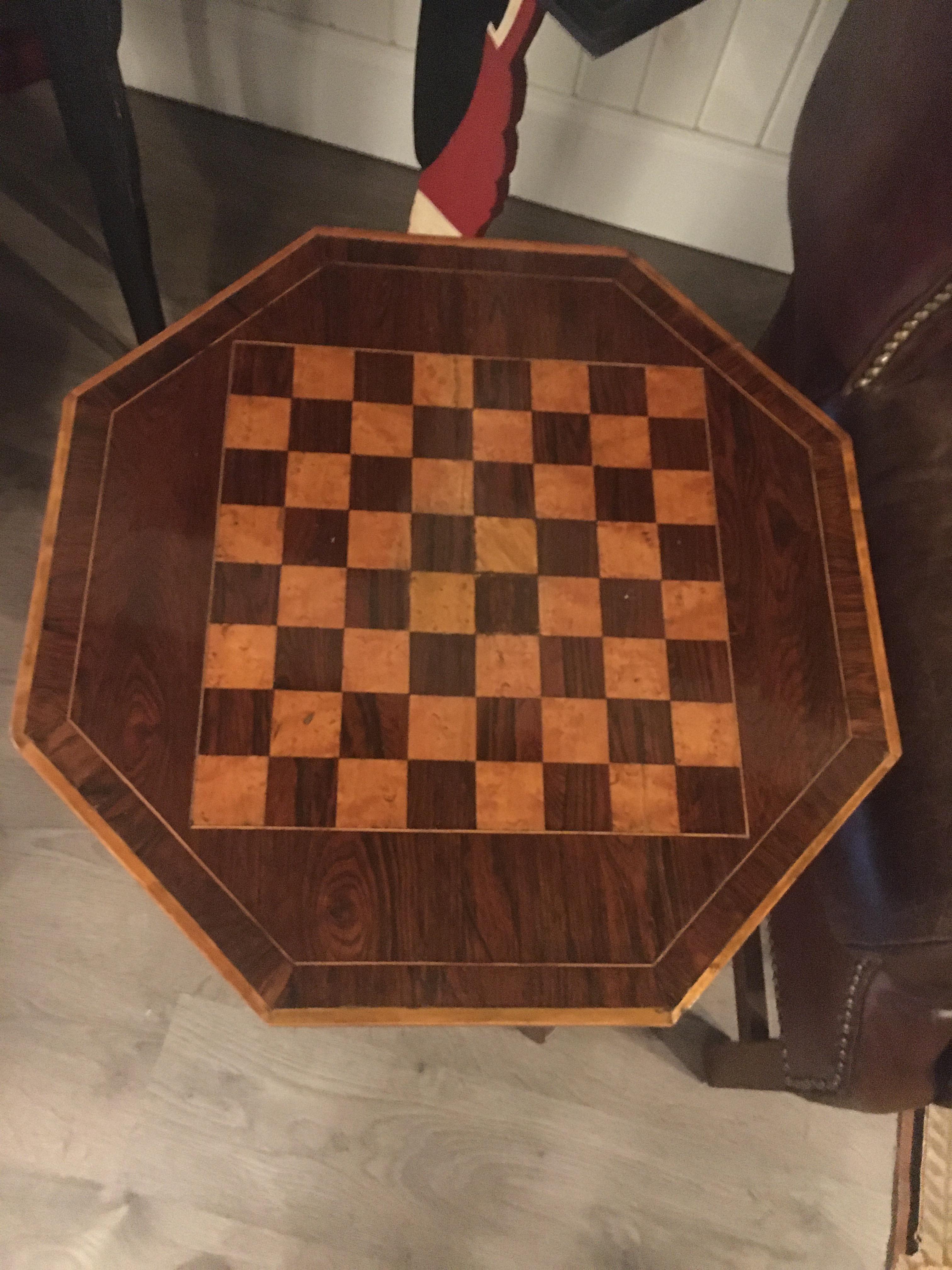 An exceptional Russian parquetry inlaid chess table with gilt mounts.  Great scale and proportions.  Nice old patina.  We have other games tables as well, feel free to call or email should you have further questions.