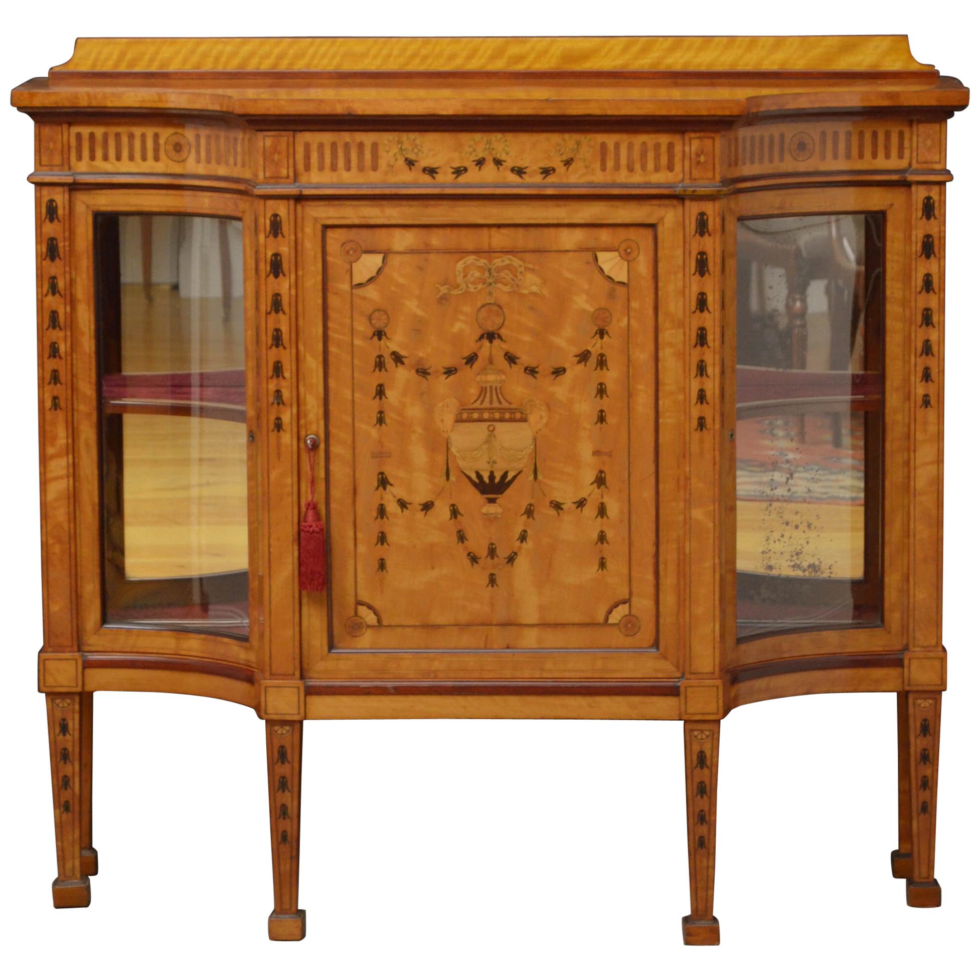 Exceptional Satinwood Cabinet by Maple & Co.
