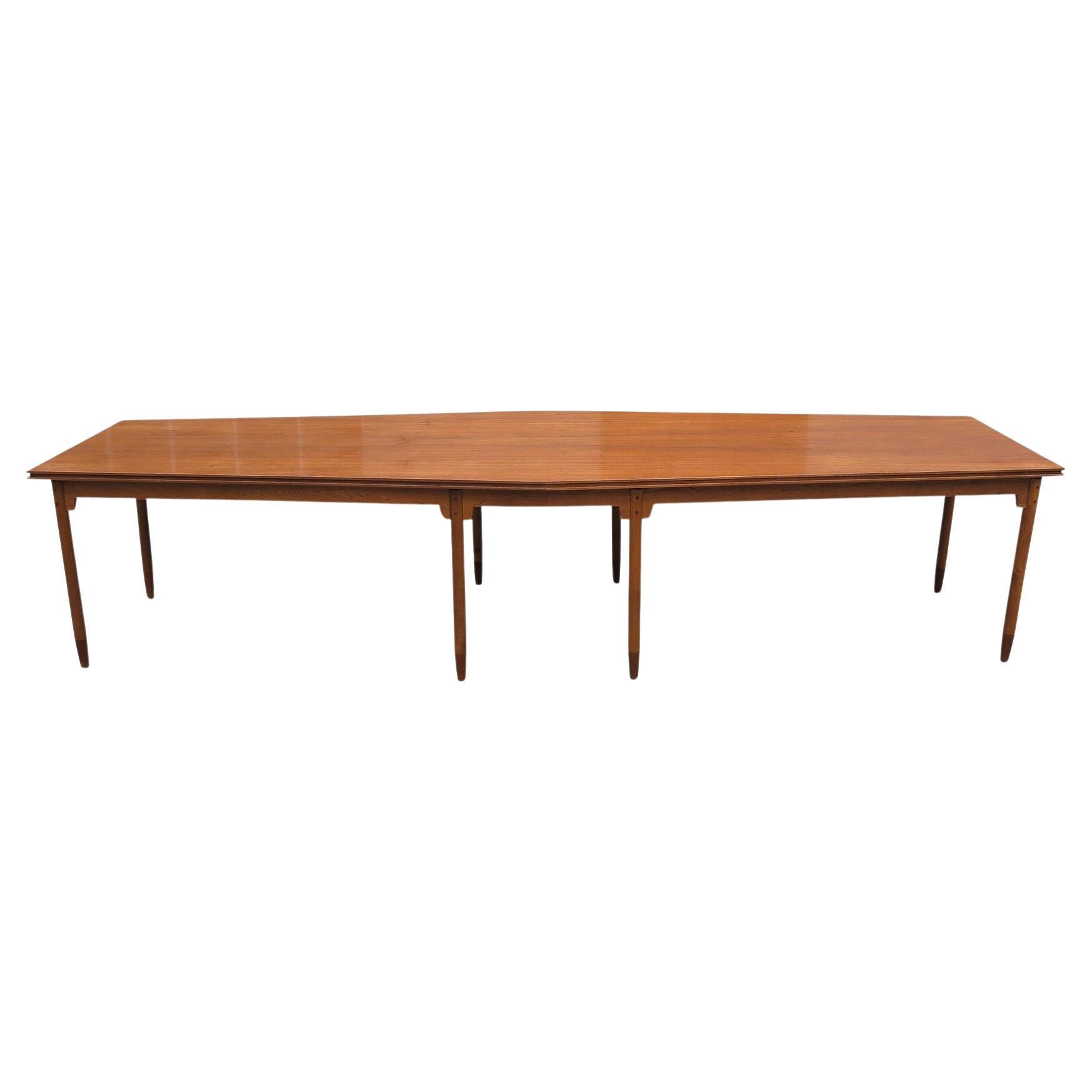 Exceptional Scandinavian Banquet Dining Table, one-of-a-kind, Restored 138"L For Sale