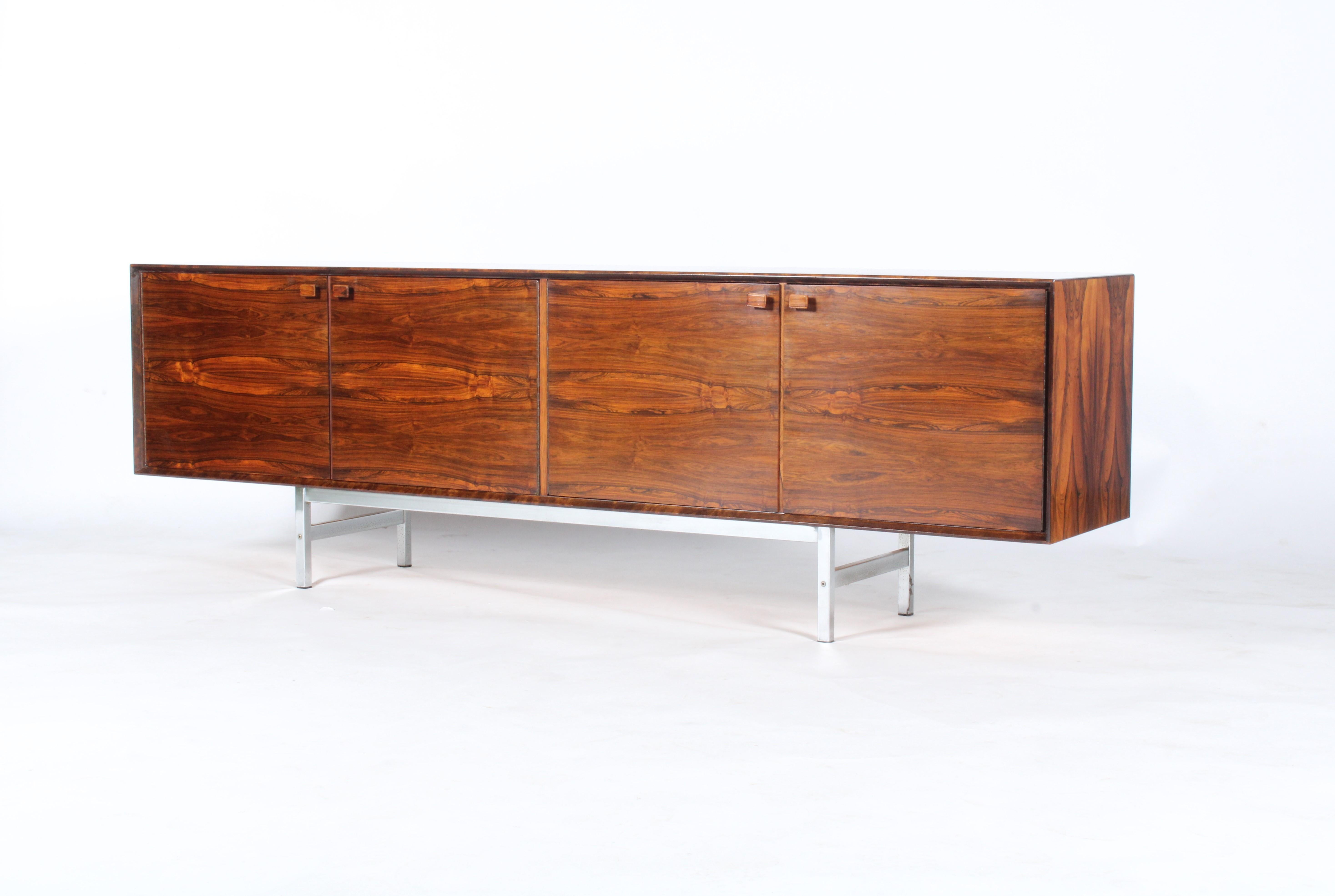 Polished Exceptional Scandinavian  Rio Rosewood Sideboard By Fredrik A Kayser For Sale