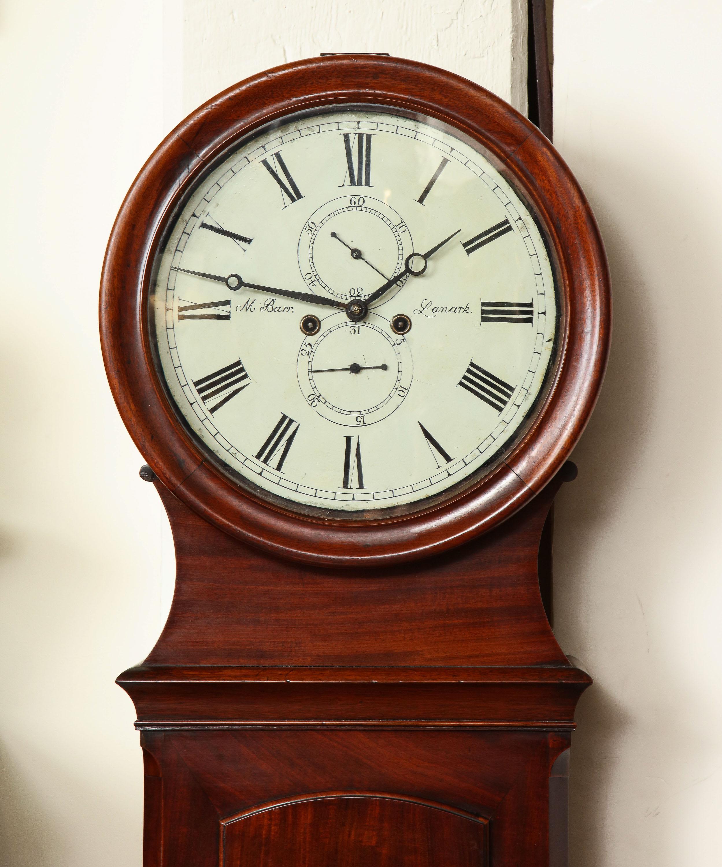 Exceptional Scottish Clock by M. Barr of Lanark Circa 1840- -1850 In Good Condition In New York, NY