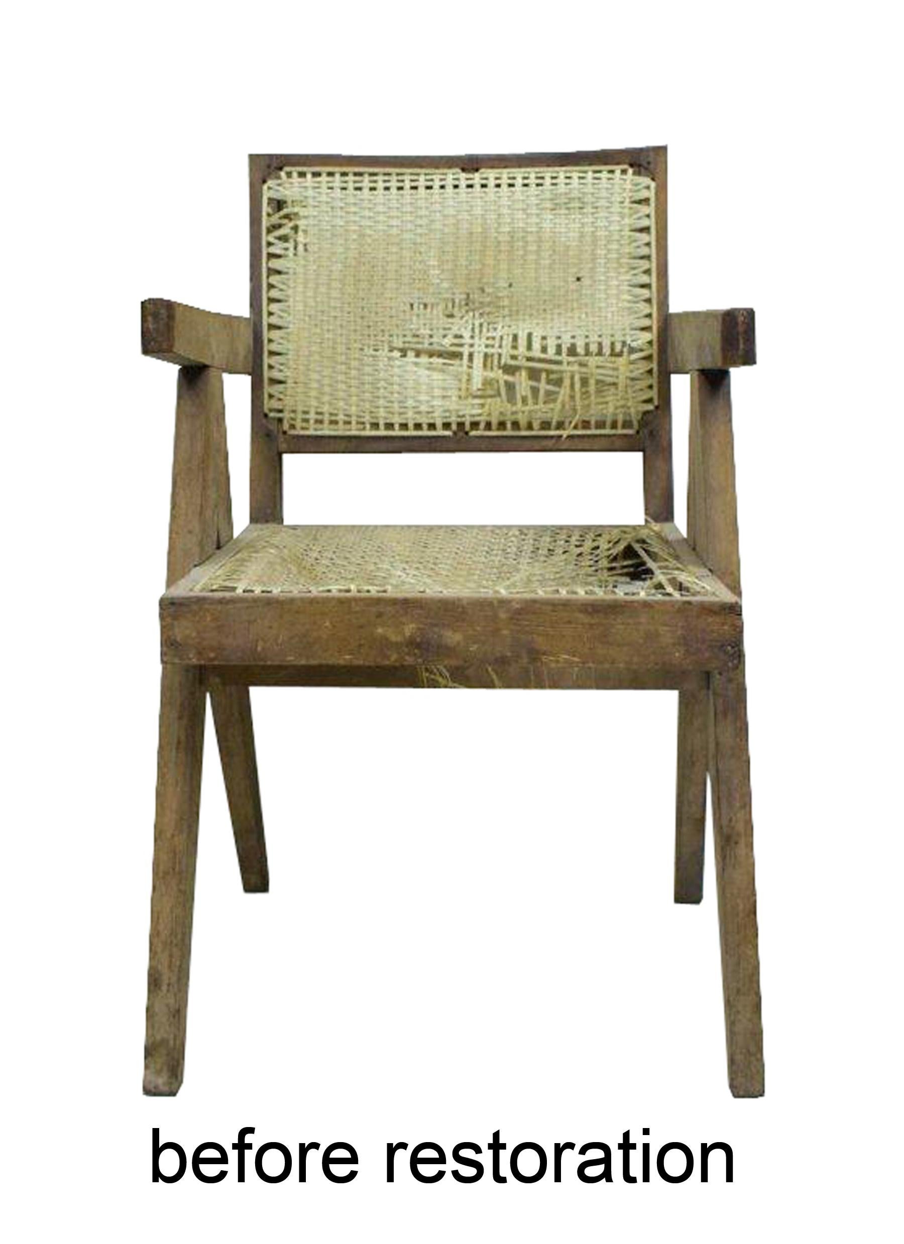 Exceptional Set of 12 Pierre Jeanneret Amchairs 4
