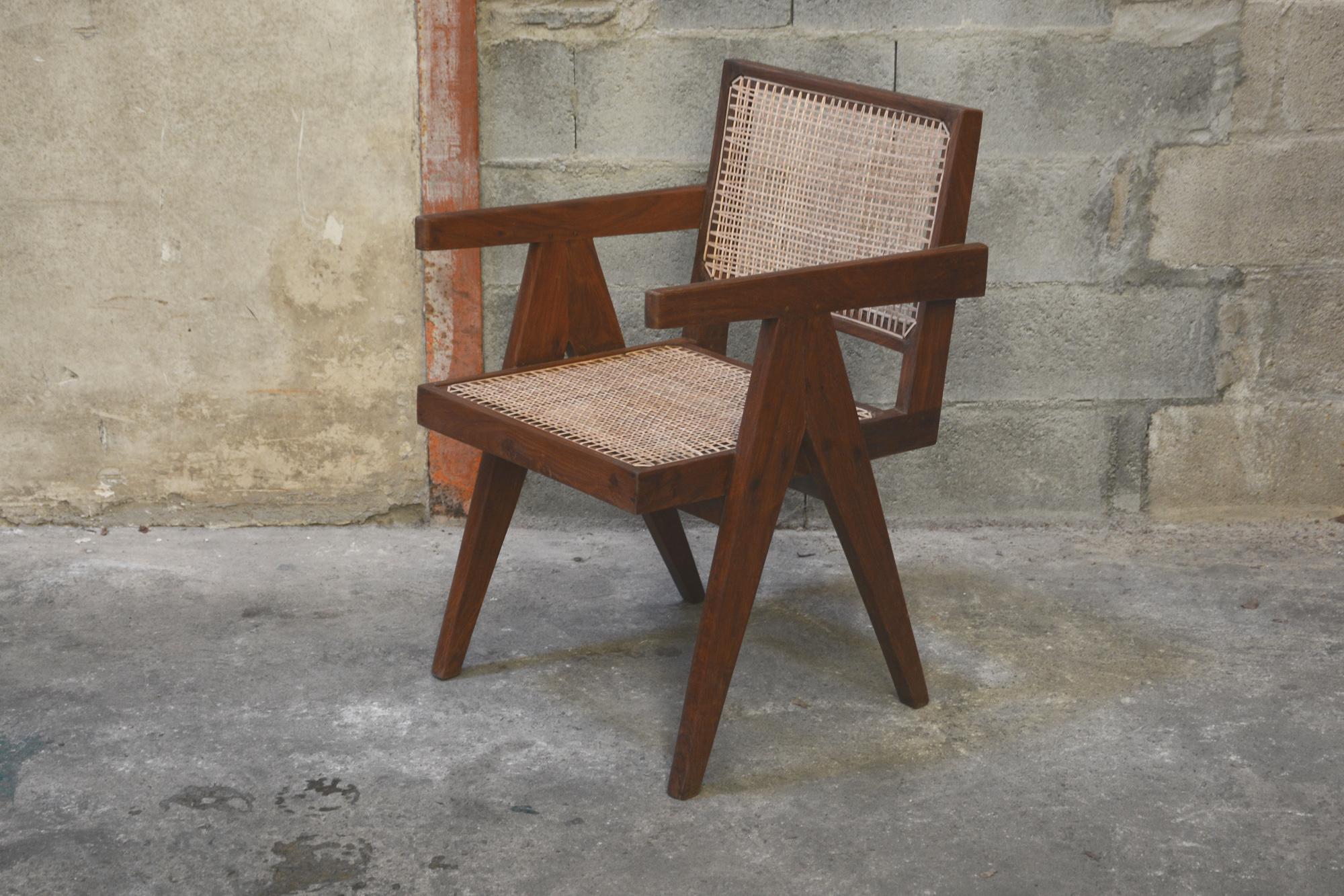 Exceptional Set of 12 Pierre Jeanneret Amchairs 1