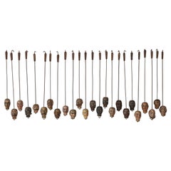 Exceptional Set of 24 Unique Hand-crafted Marionette Heads, Italy, 19th Century