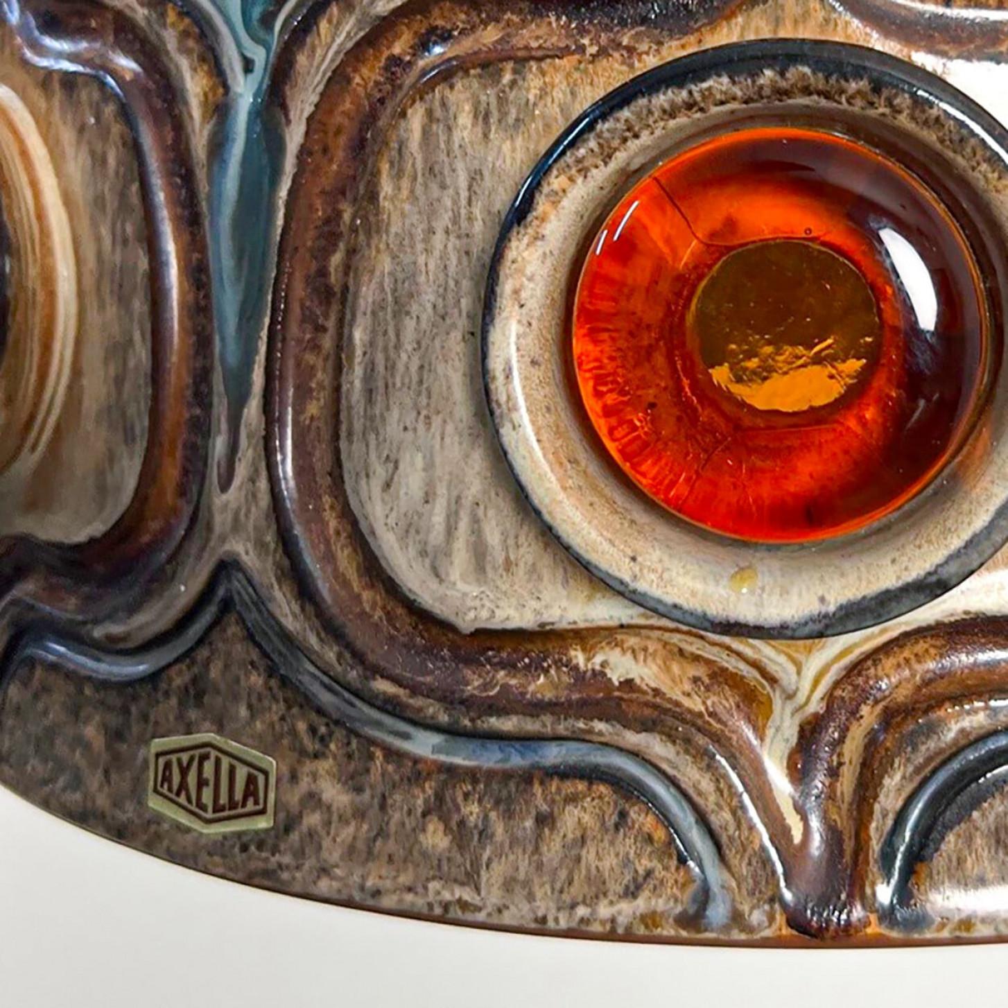 Exceptional Set of 3 Ceramic Pendant Lights, Denmark, 1970s For Sale 8