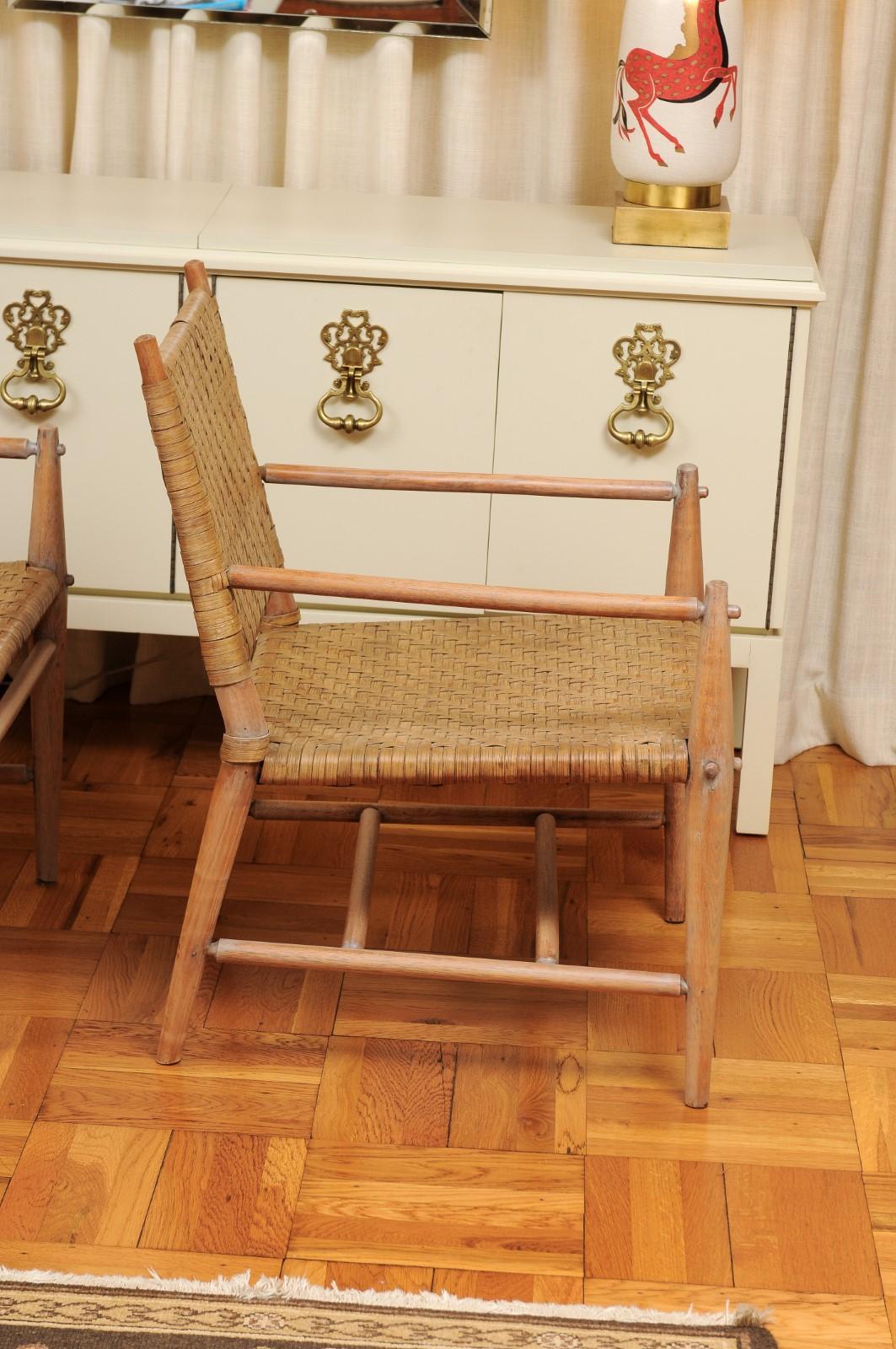 Exceptionnel ensemble de 4 chaises longues en OakCA par Russel Wright, circa 1940 en vente 4