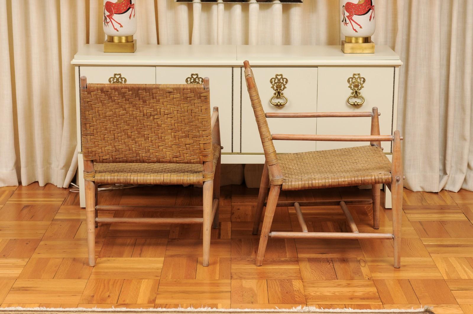 Exceptionnel ensemble de 4 chaises longues en OakCA par Russel Wright, circa 1940 en vente 5