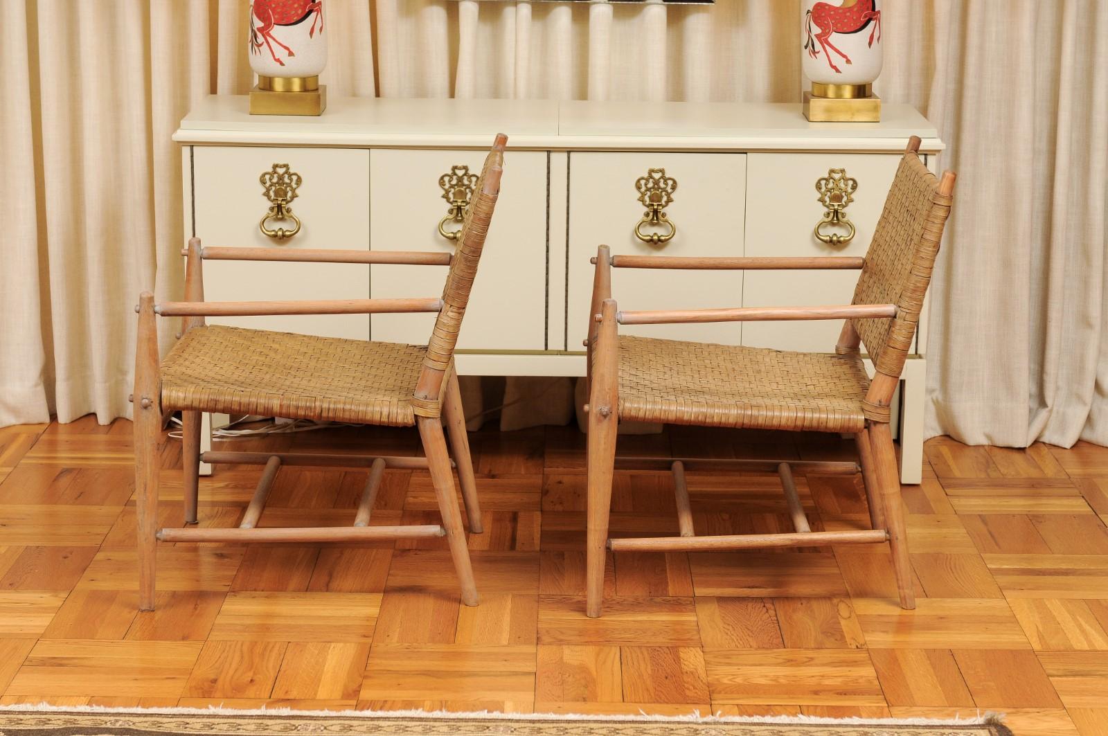 Exceptionnel ensemble de 4 chaises longues en OakCA par Russel Wright, circa 1940 en vente 8