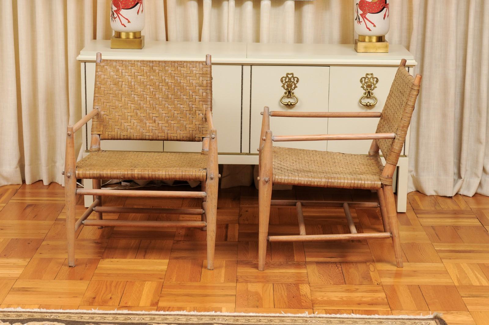Exceptionnel ensemble de 4 chaises longues en OakCA par Russel Wright, circa 1940 en vente 9