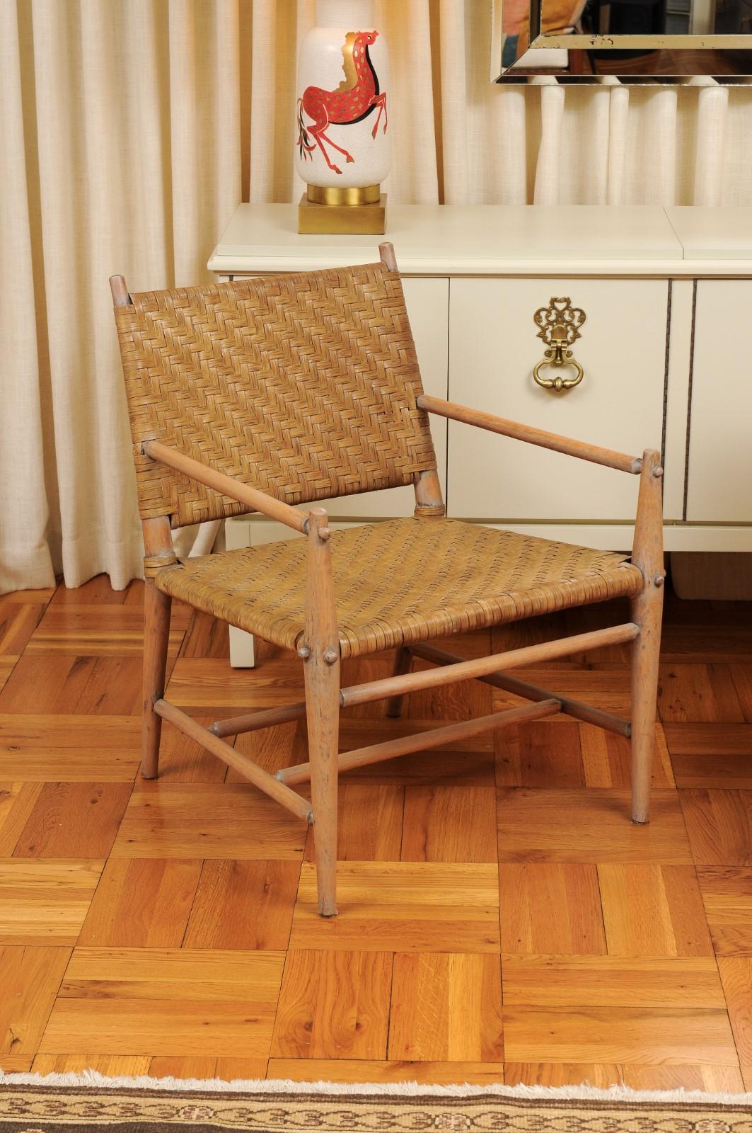 Organique Exceptionnel ensemble de 4 chaises longues en OakCA par Russel Wright, circa 1940 en vente