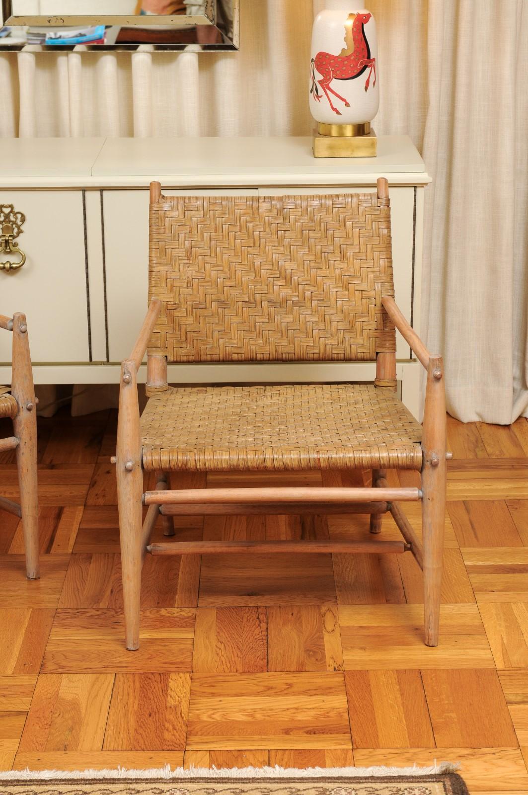 Américain Exceptionnel ensemble de 4 chaises longues en OakCA par Russel Wright, circa 1940 en vente