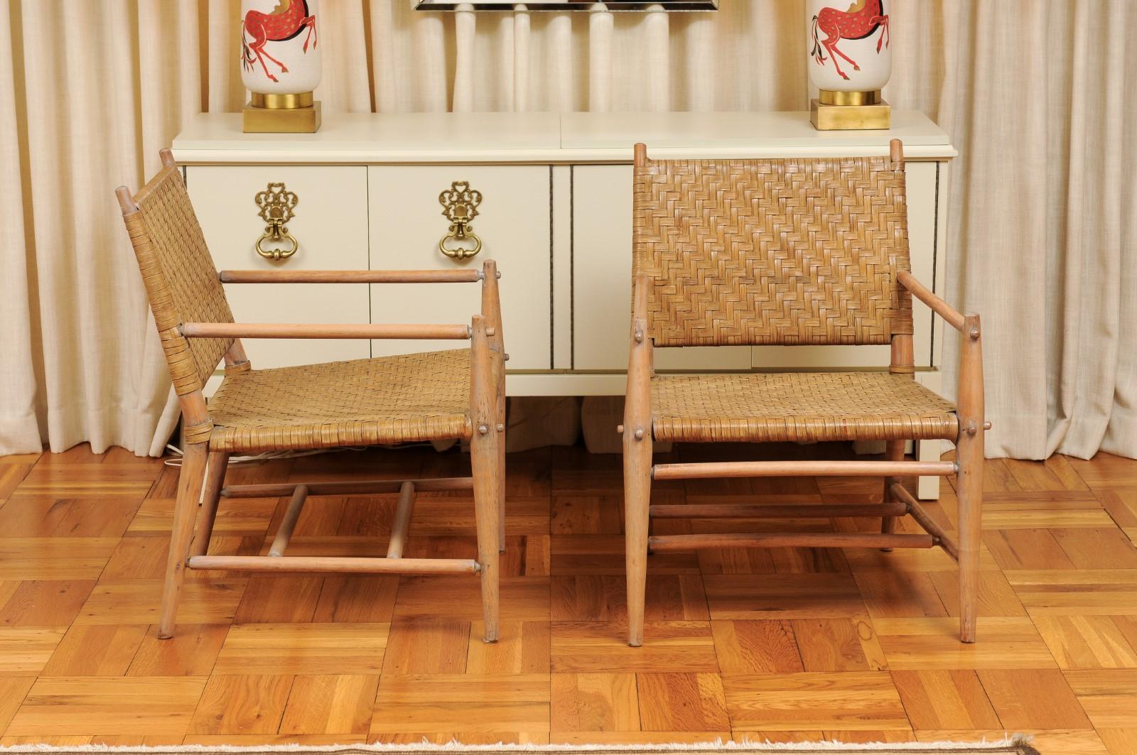 Exceptionnel ensemble de 4 chaises longues en OakCA par Russel Wright, circa 1940 en vente 2